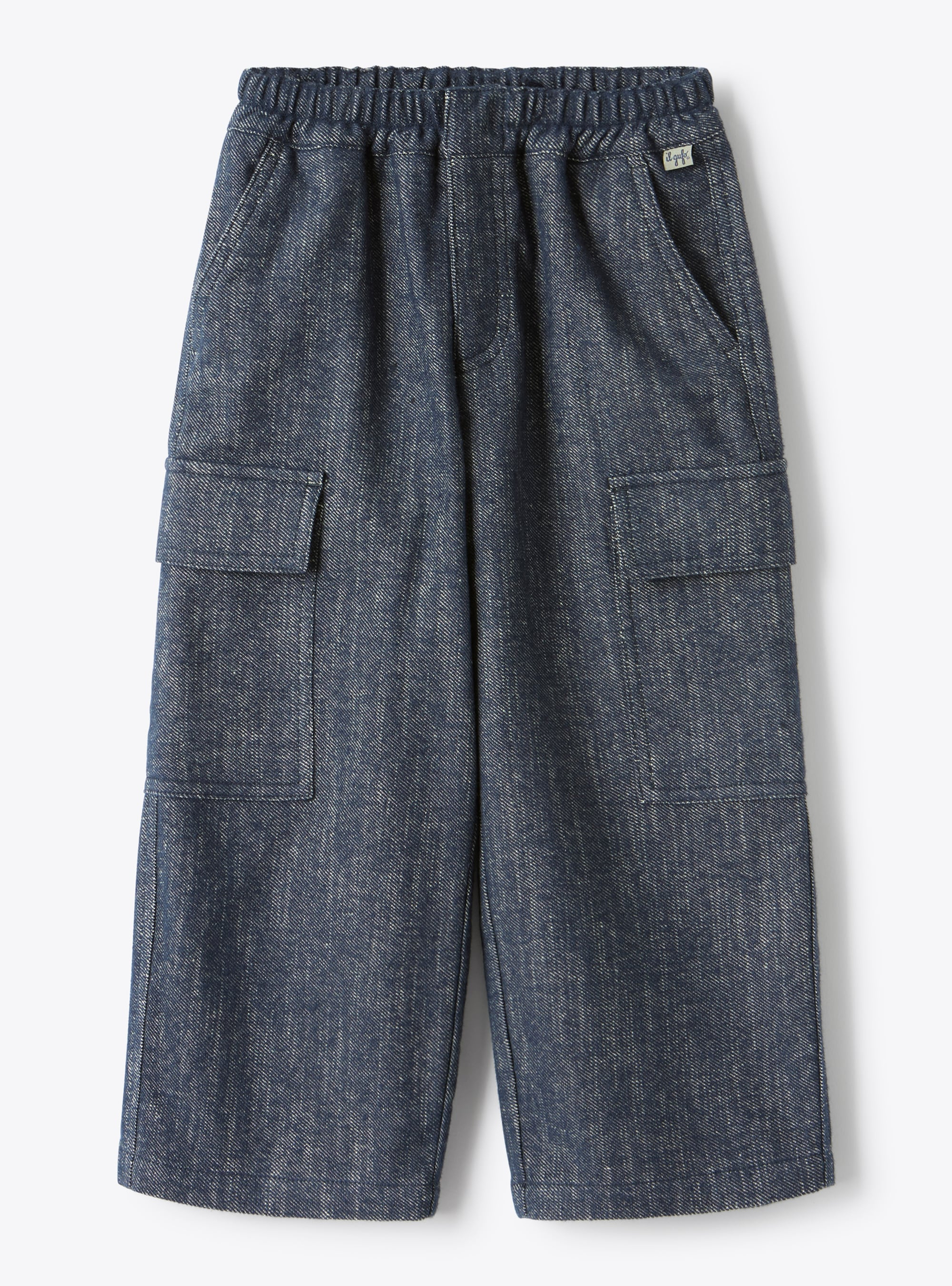 Cargo pants in cotton blend - Blue | Il Gufo