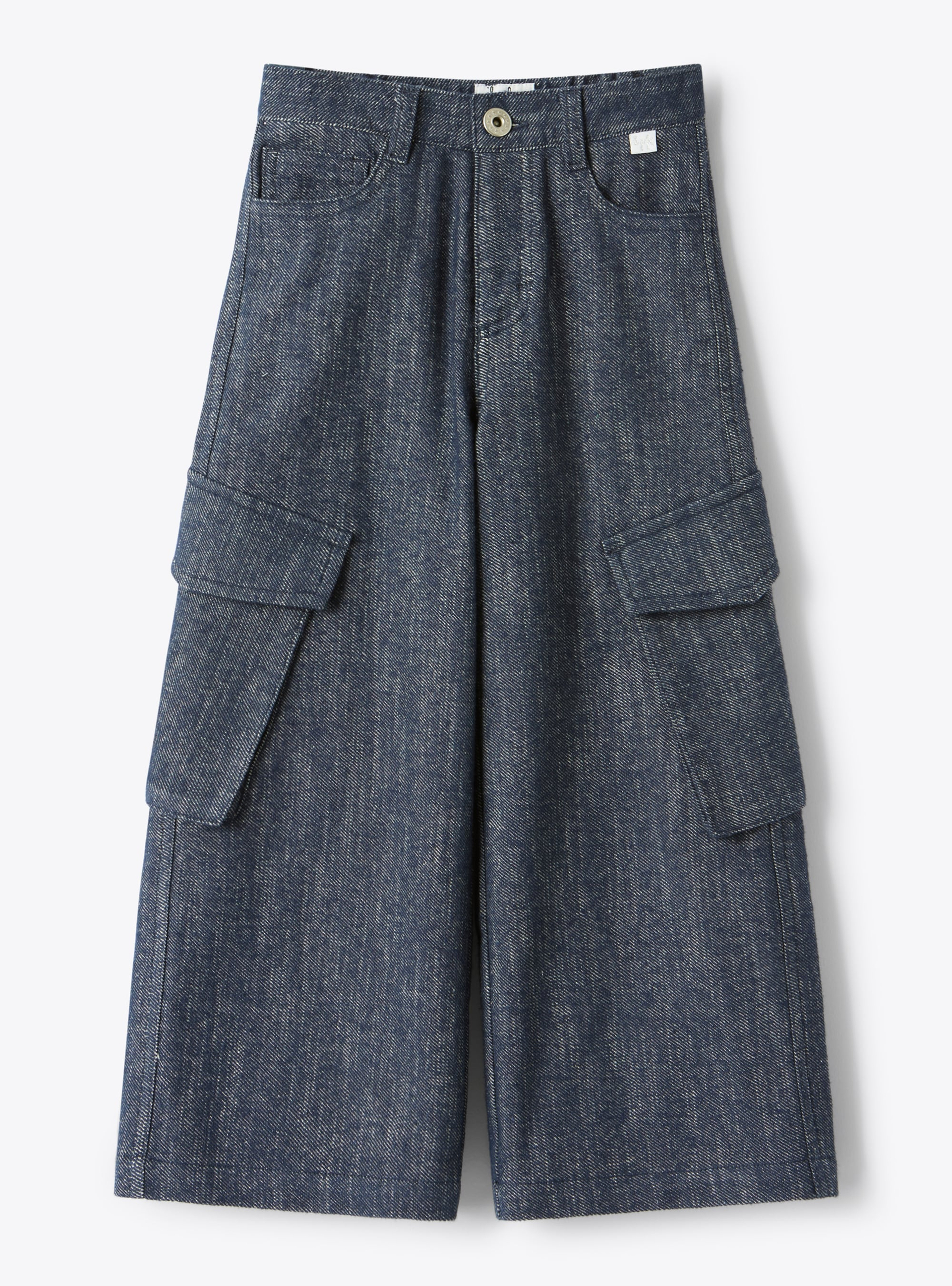 Cargo pants with wide legs - Blue | Il Gufo