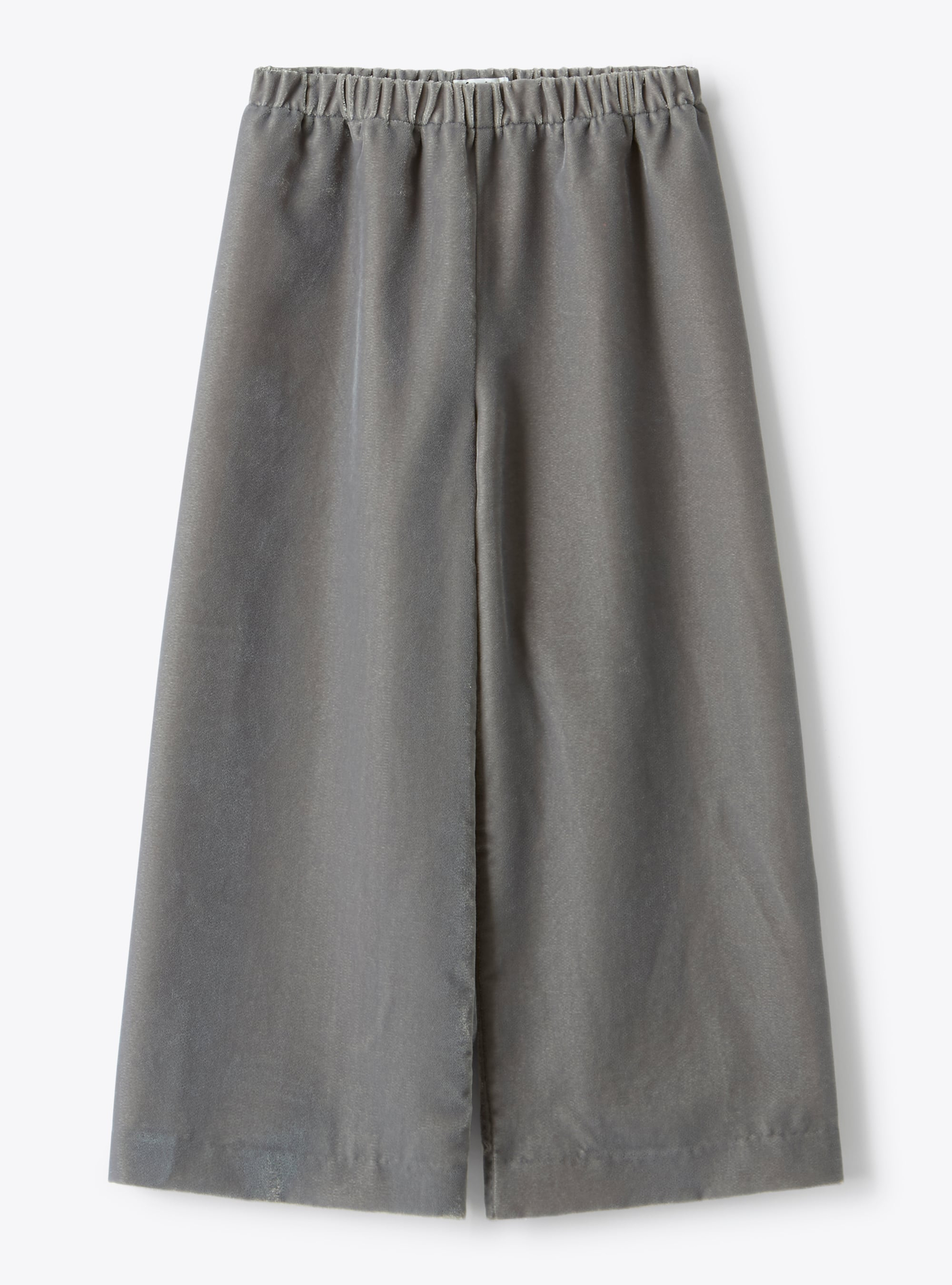 Pantalon wide leg en velours lisse - Gris | Il Gufo