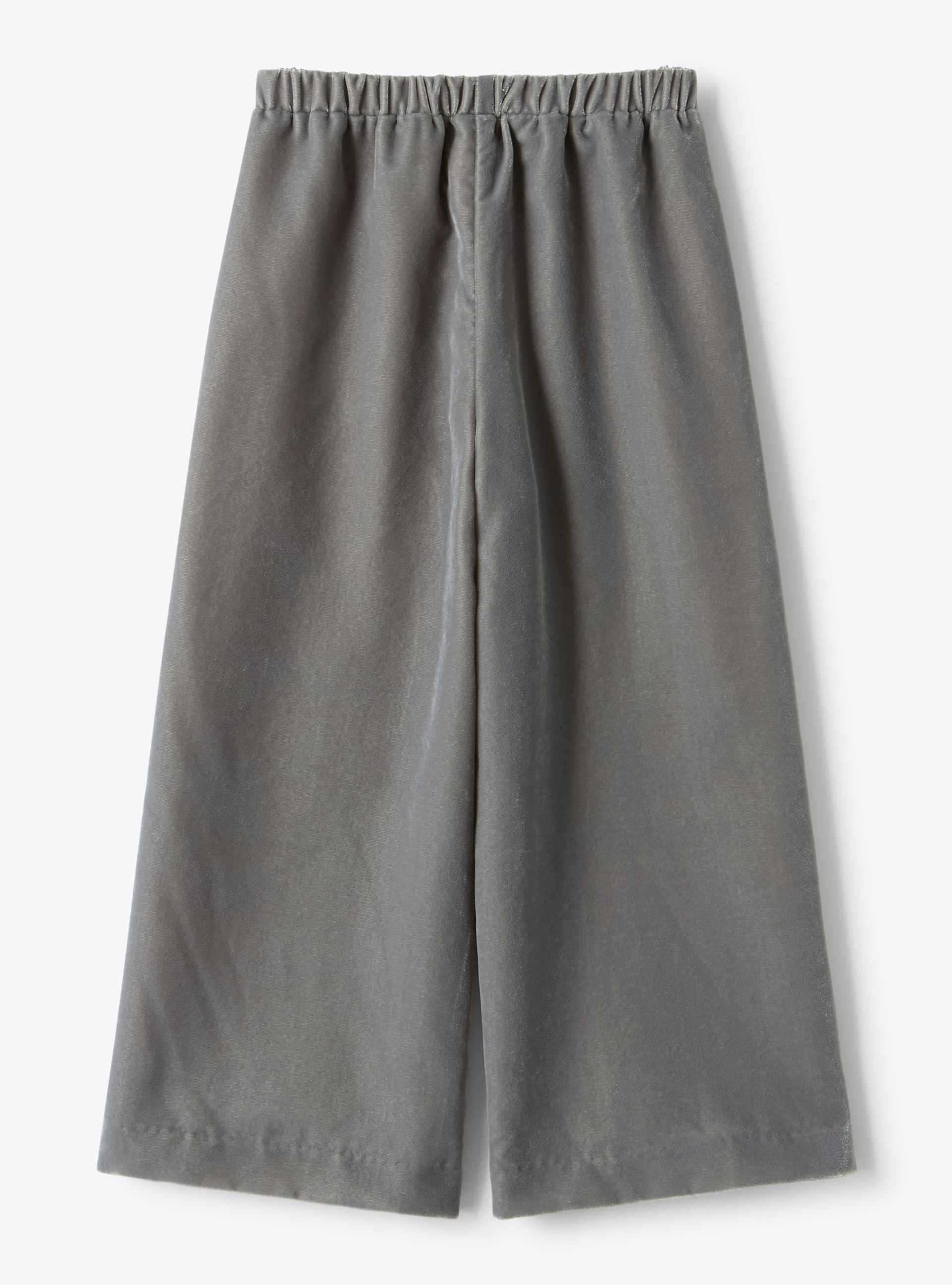 Pantalon wide leg en velours lisse - Gris | Il Gufo