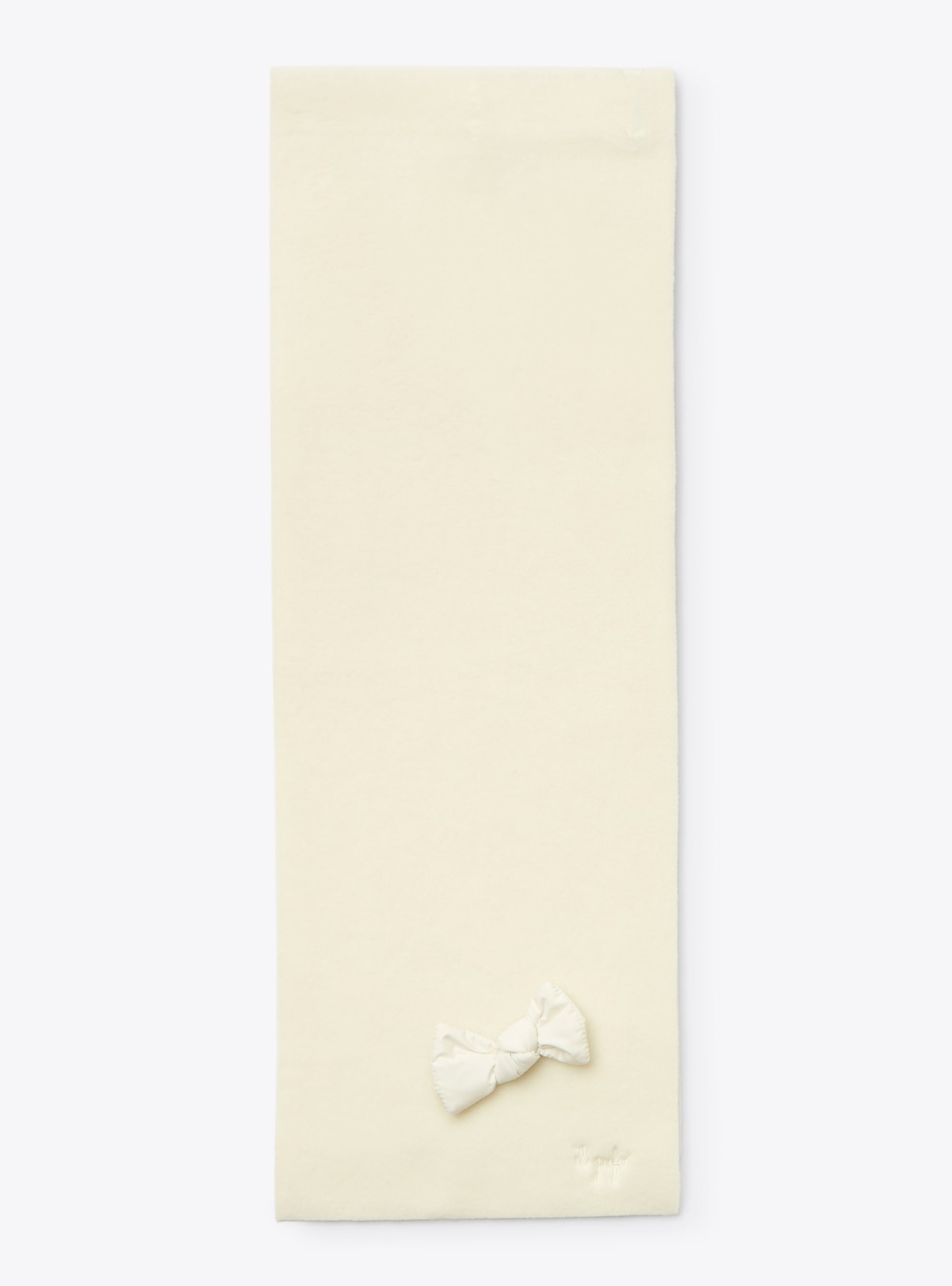 Fleece scarf with bow - White | Il Gufo