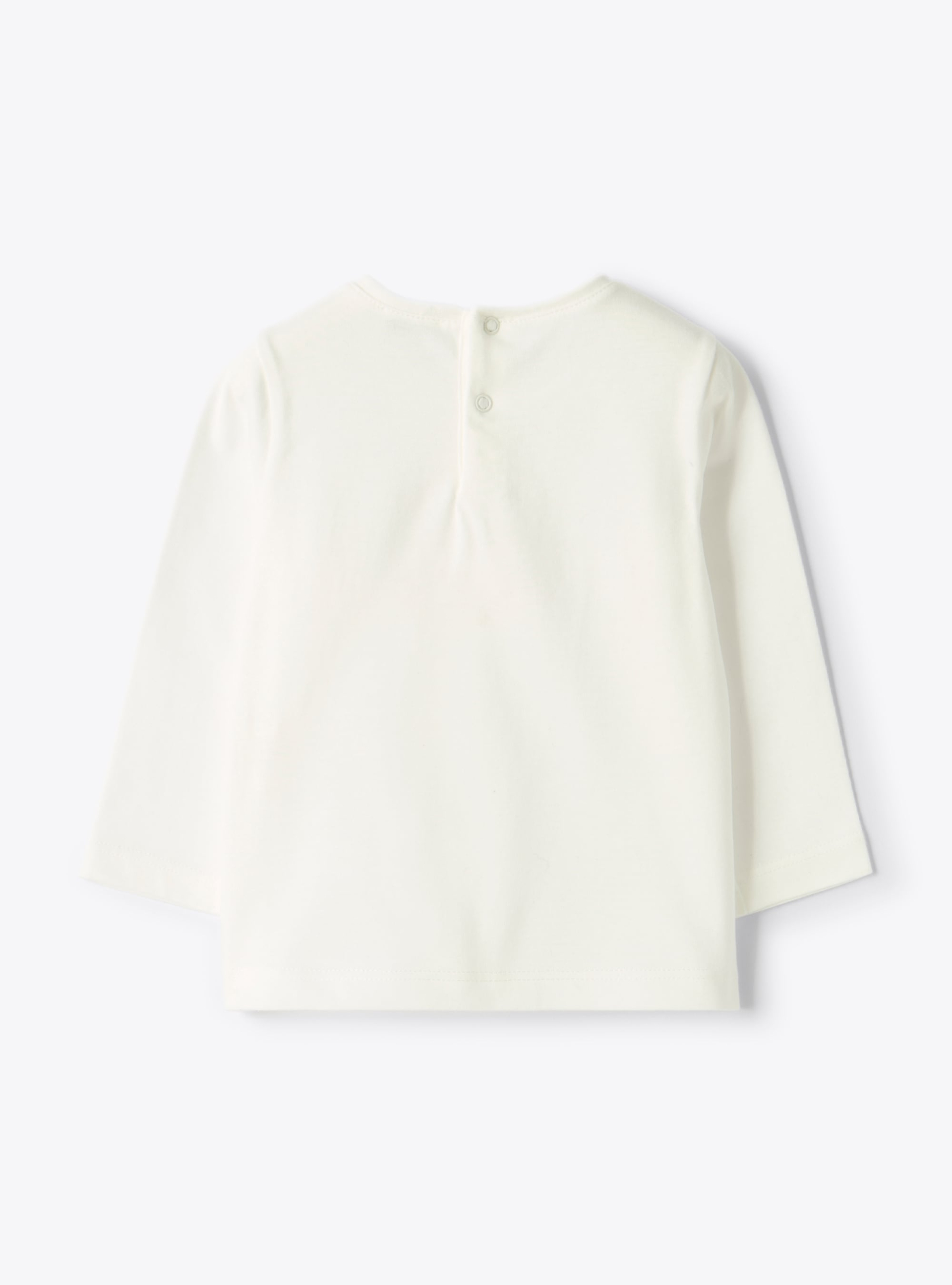 Langarm-T-Shirt mit Teddybär - Weiss | Il Gufo
