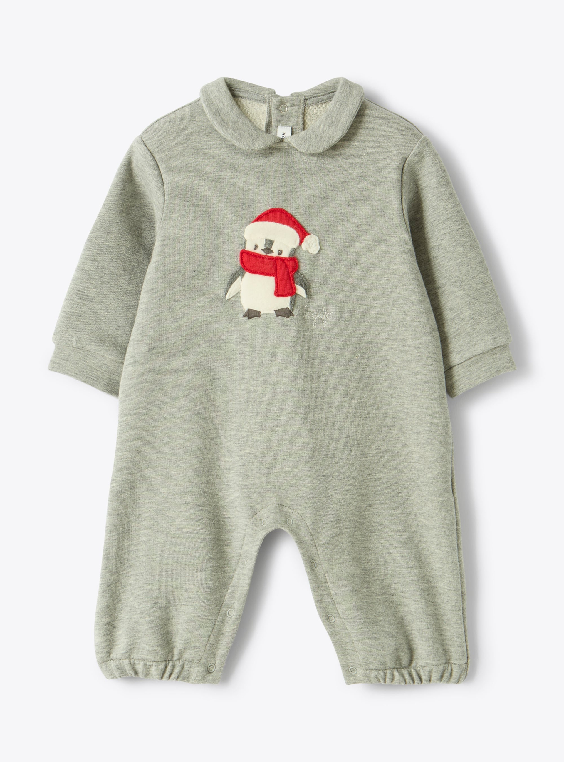 Fleece onesie with a penguin design - Babygrows - Il Gufo