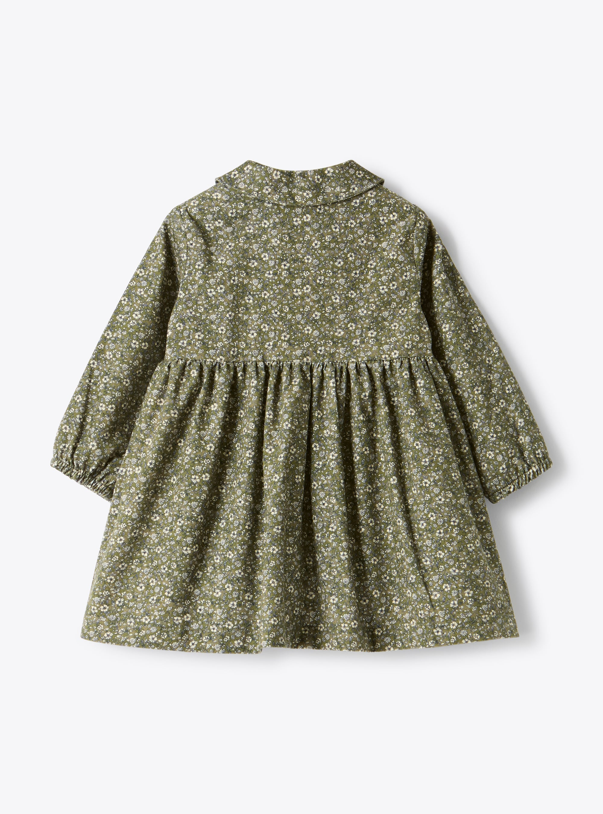 Floral corduroy dress - Green | Il Gufo