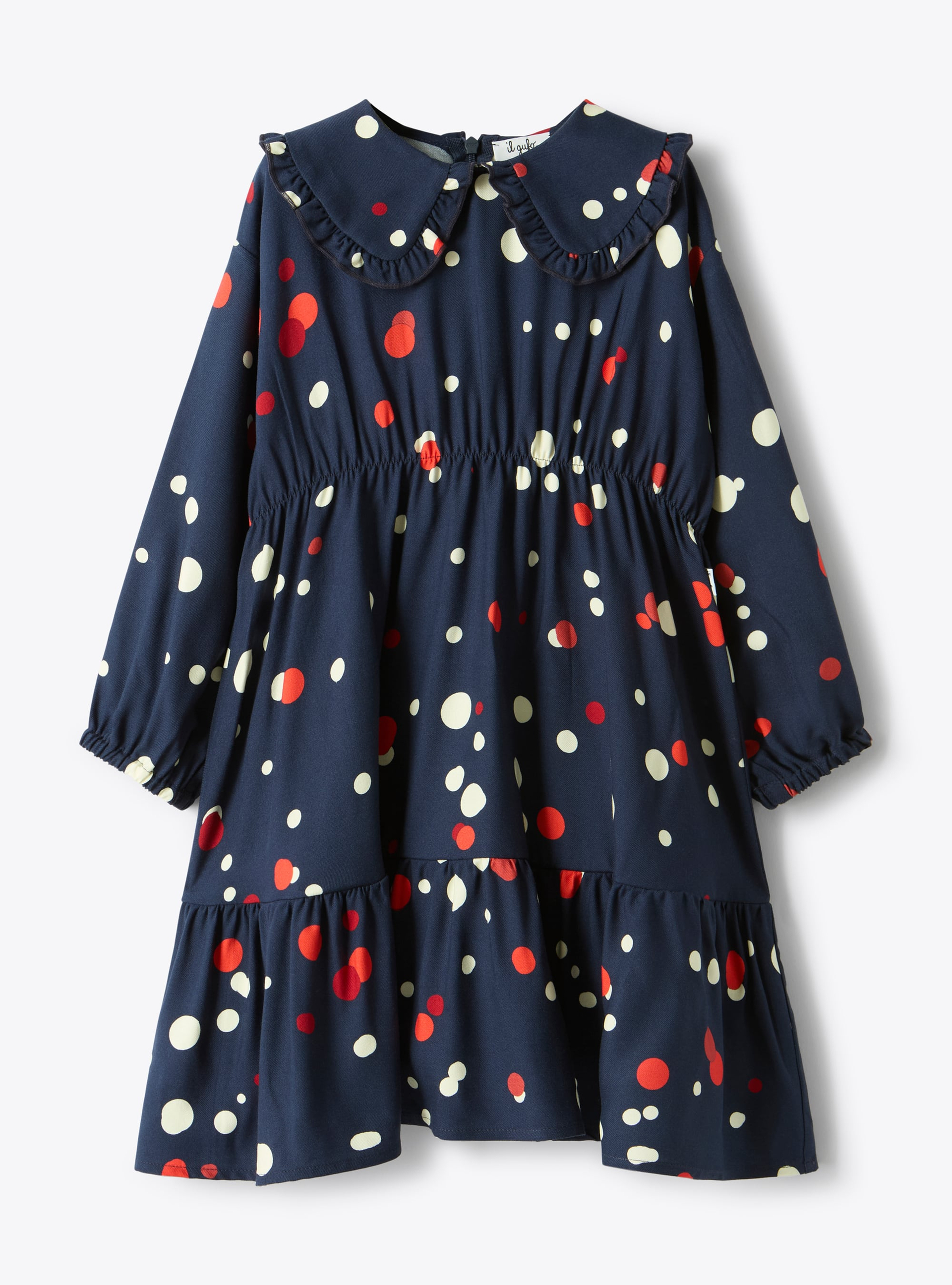 Viscose dress with a ruffled collar - Dresses - Il Gufo