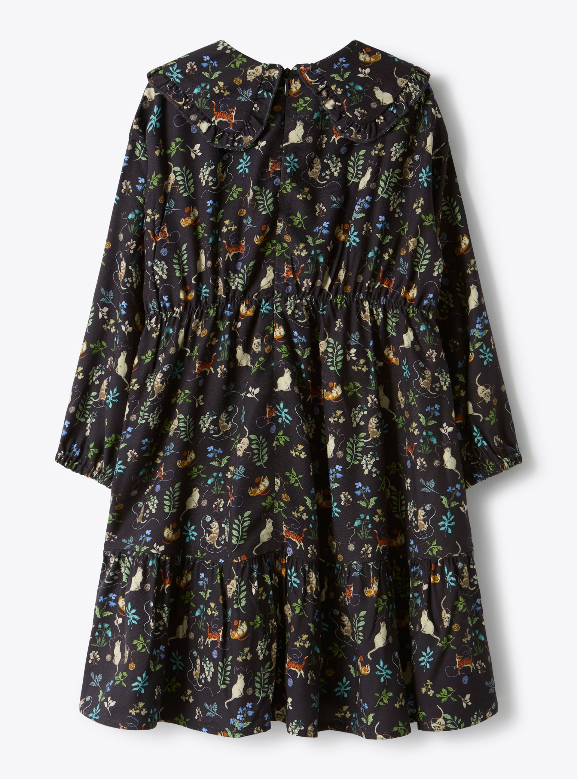 Viscose dress with a ruffled collar - Dresses - Il Gufo