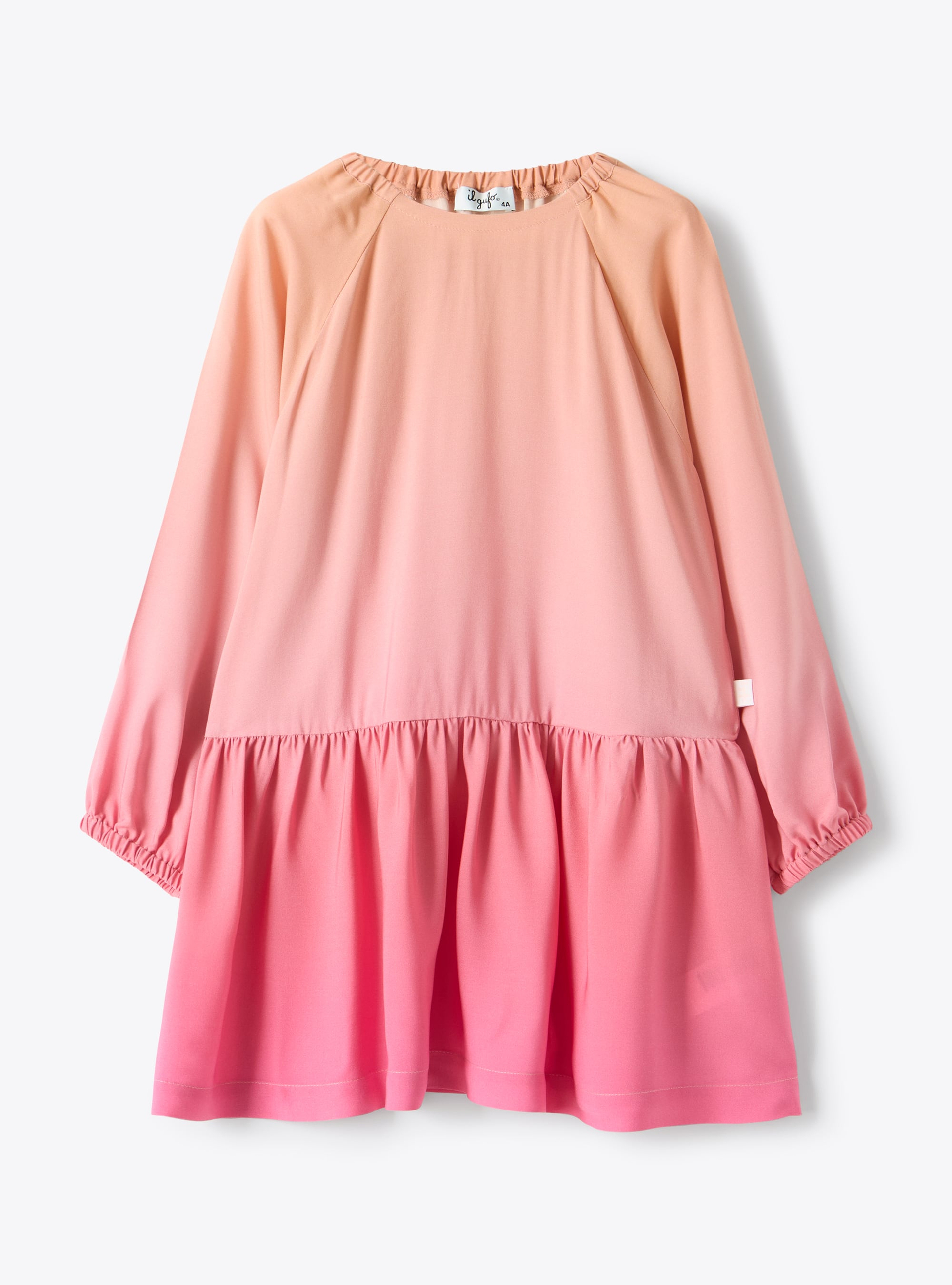 Trapeze dress with a gradient pattern - Pink | Il Gufo