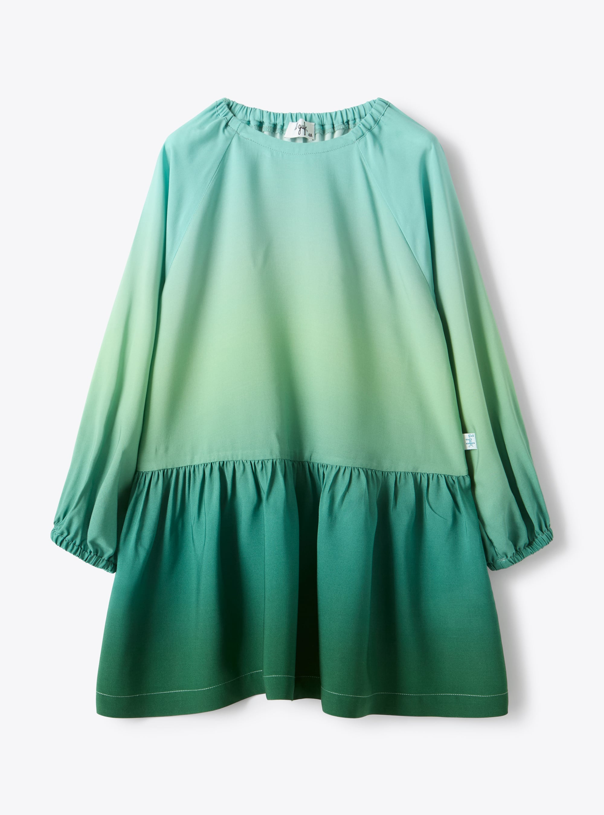 Trapeze dress with a gradient pattern - Light blue | Il Gufo