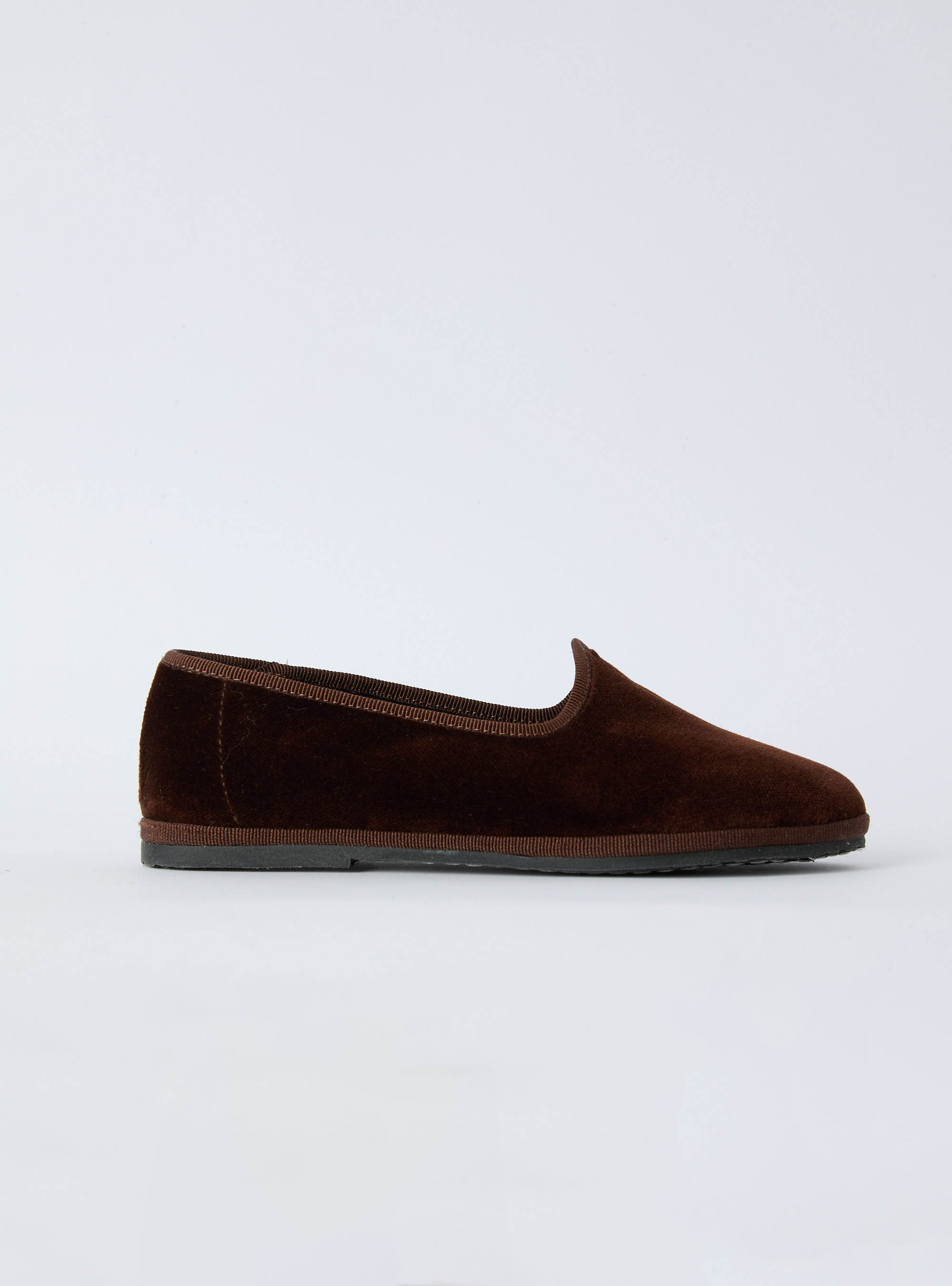 Smooth velvet slippers - Brown | Il Gufo