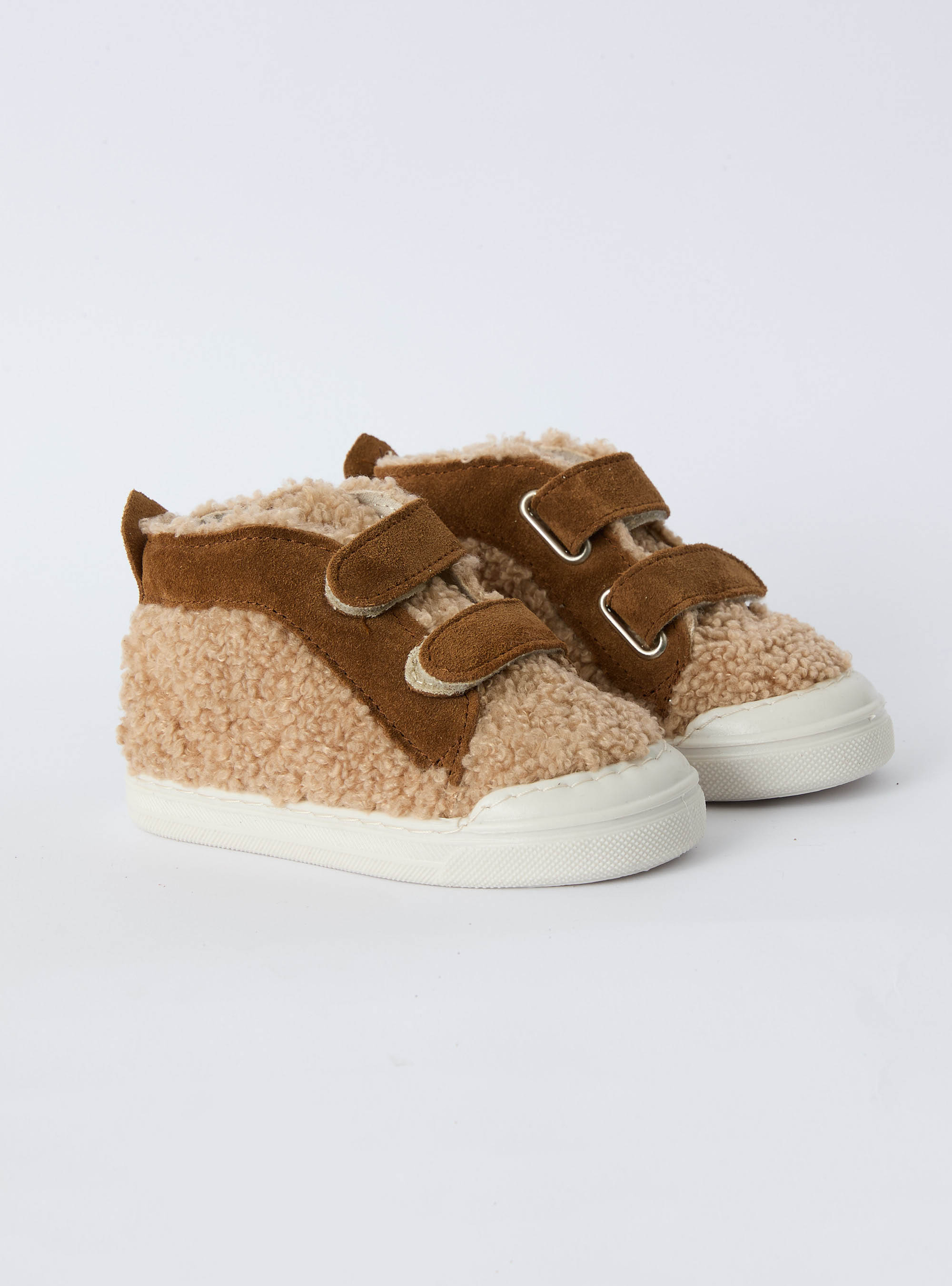 Baskets en bouclette et daim - Marrone | Il Gufo