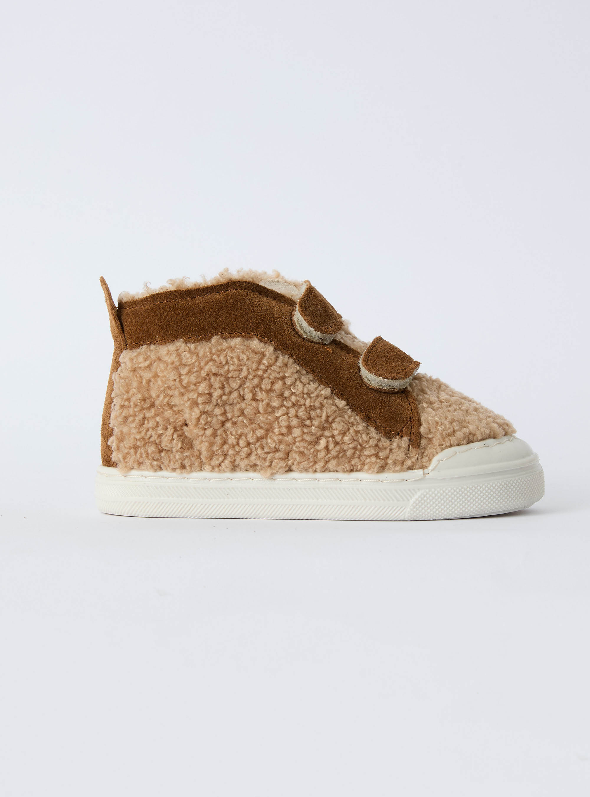 Baskets en bouclette et daim - Marrone | Il Gufo