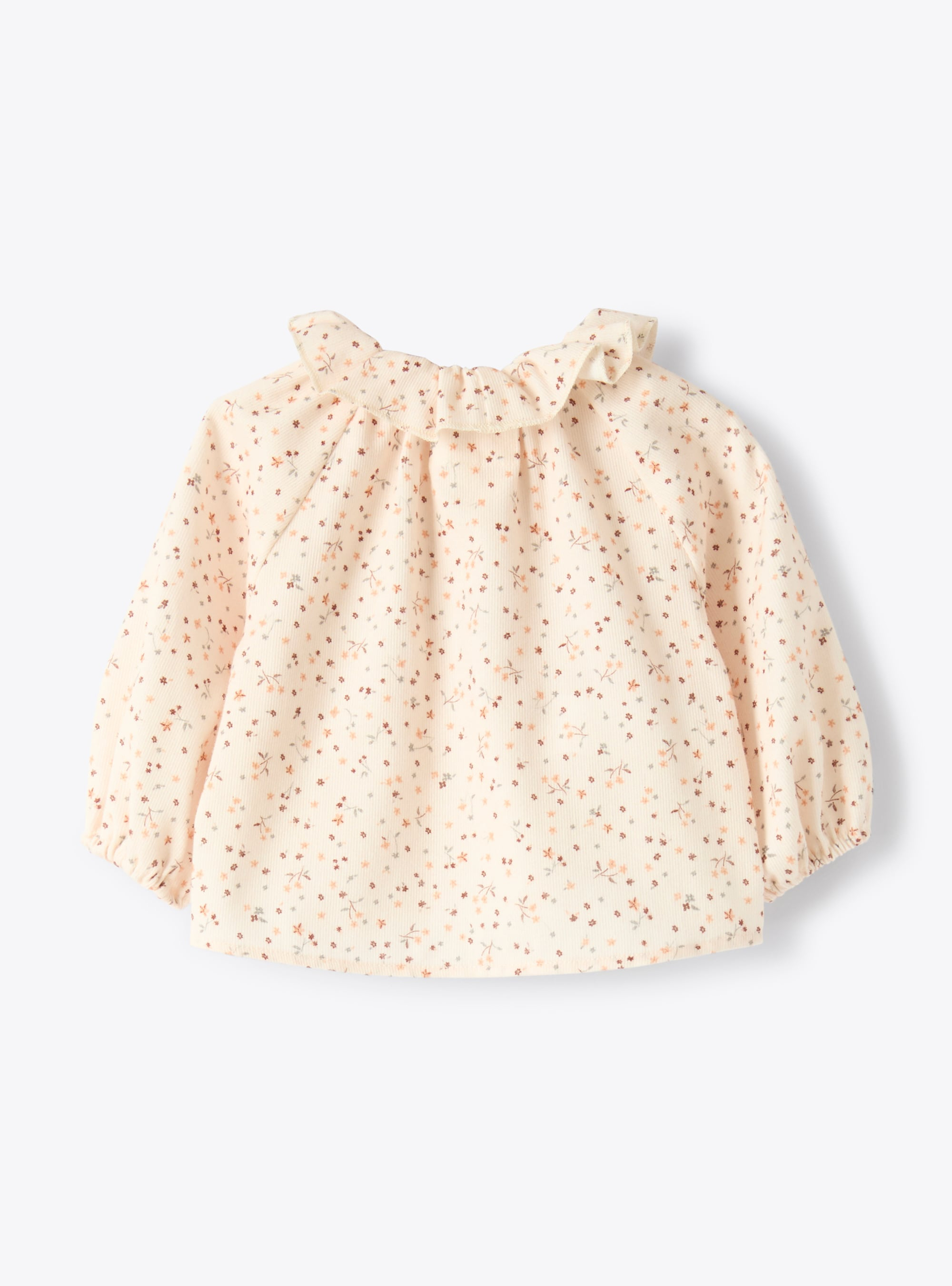 Organic cotton blouse with a floral print - Бежевый | Il Gufo
