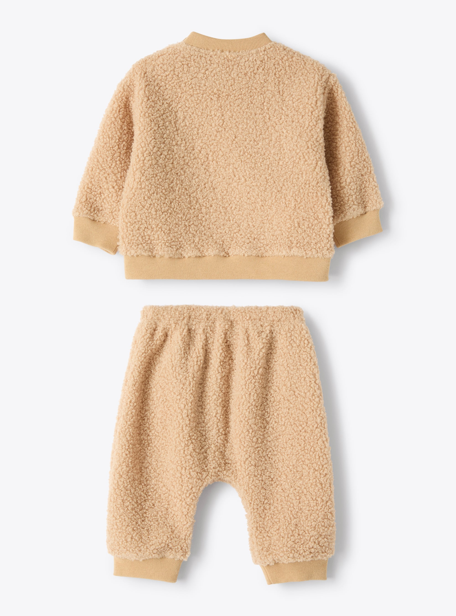 Two-piece set in curly fabric - Beige | Il Gufo