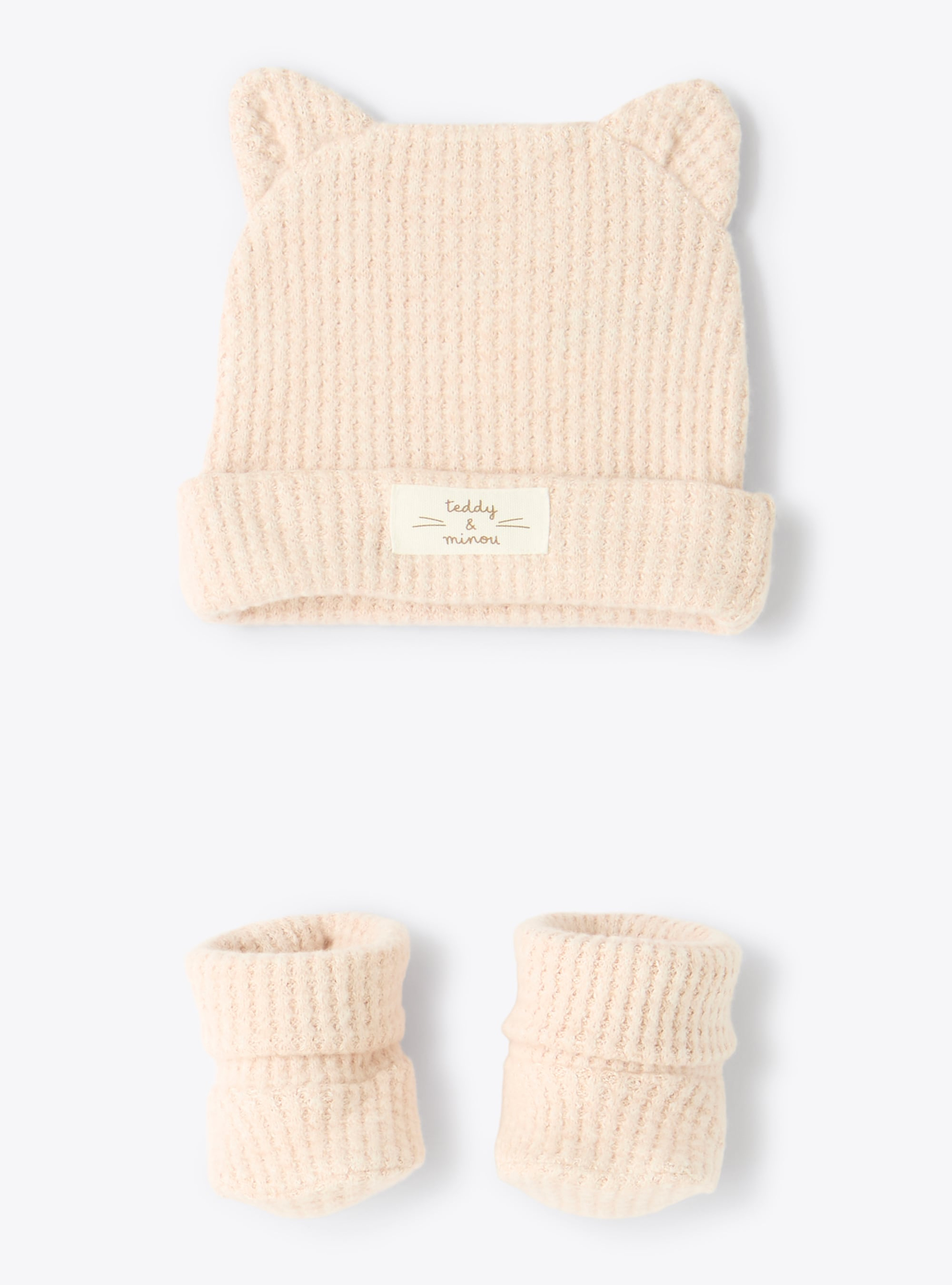 Ensemble en mélange de viscose avec bonnet et chaussures - Rose | Il Gufo
