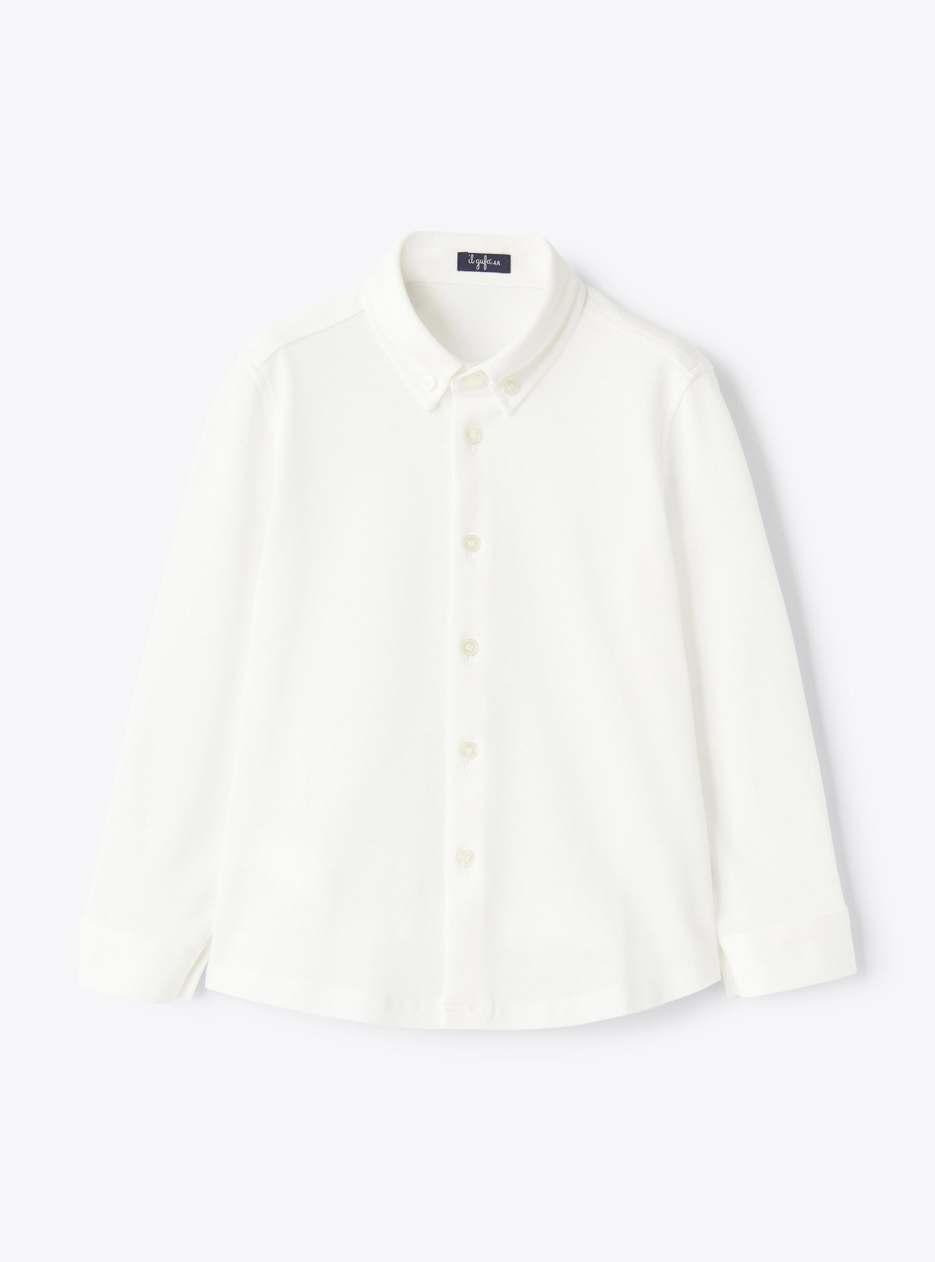White Oxford jersey shirt - White | Il Gufo