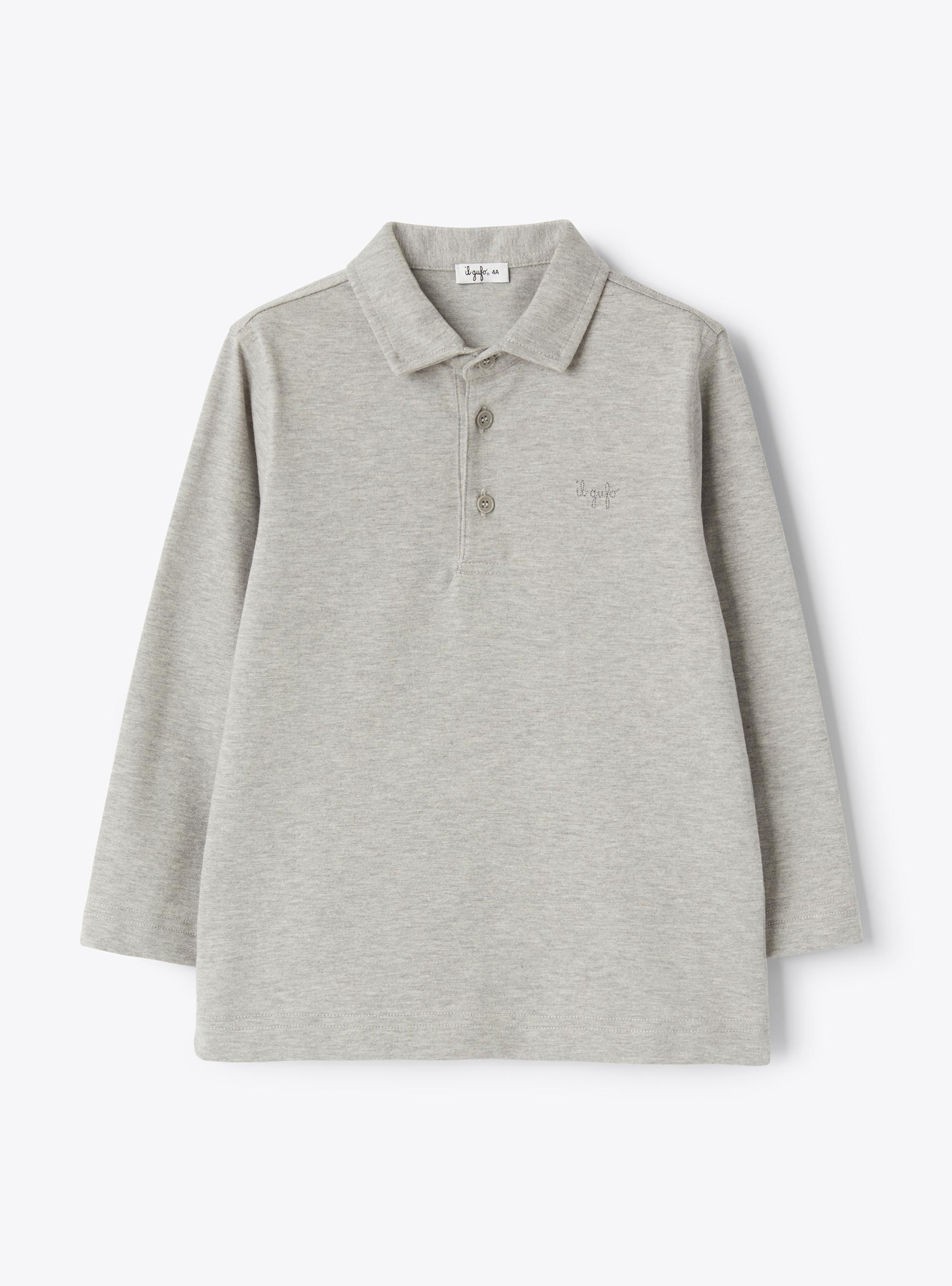 Long-sleeved polo in cotton jersey - T-shirts - Il Gufo