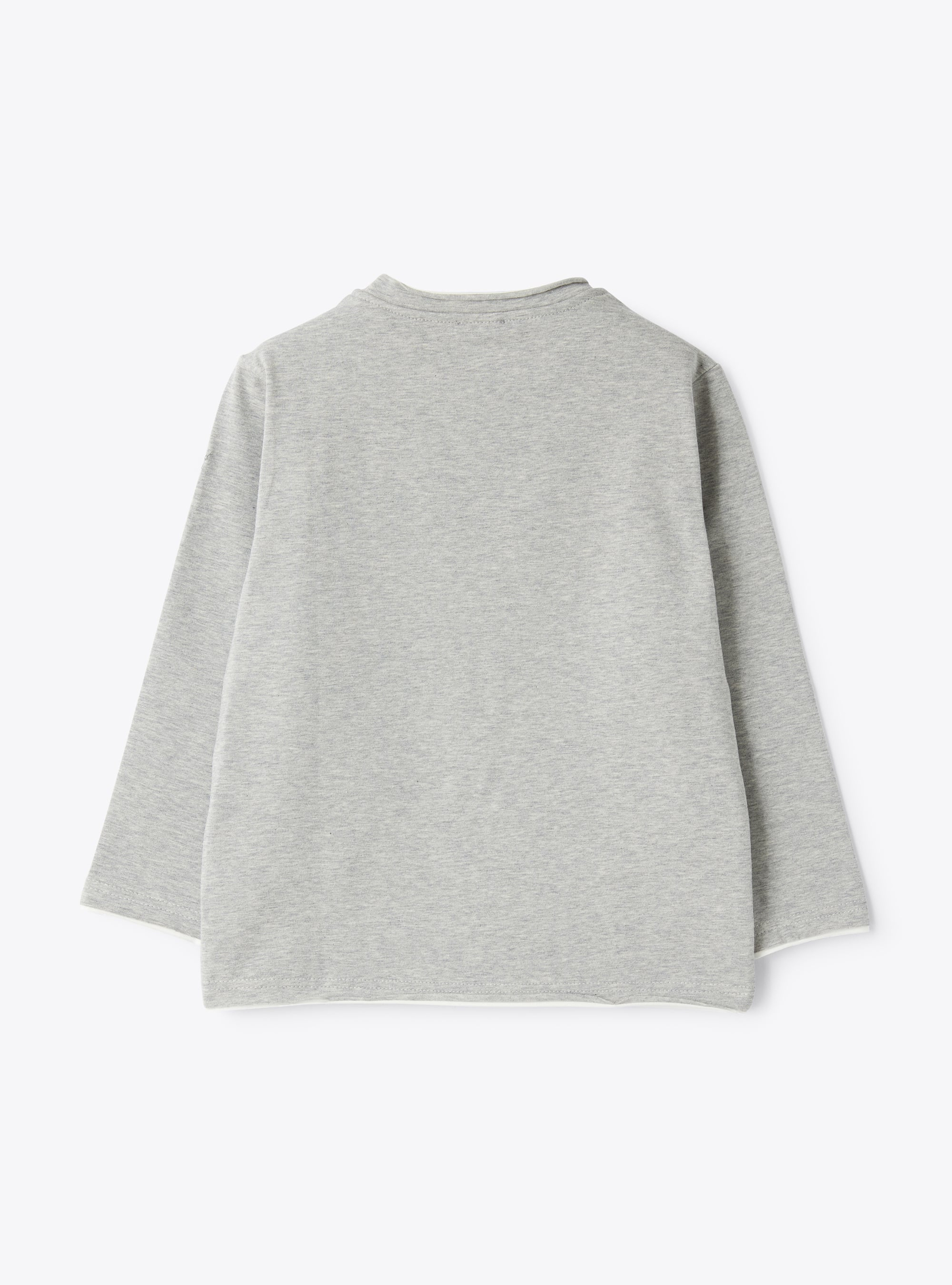 long-sleeved T-shirt in stretch cotton jersey - Grey | Il Gufo