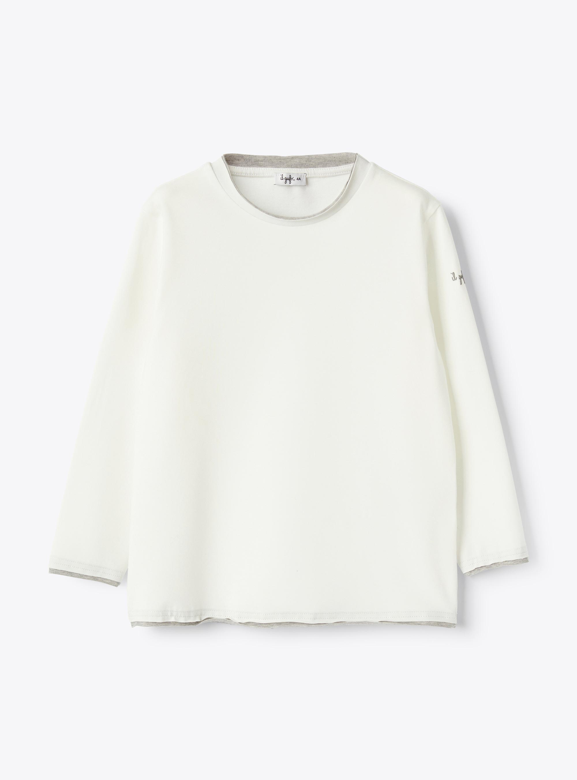 White T-shirt with contrast trims - T-shirts - Il Gufo