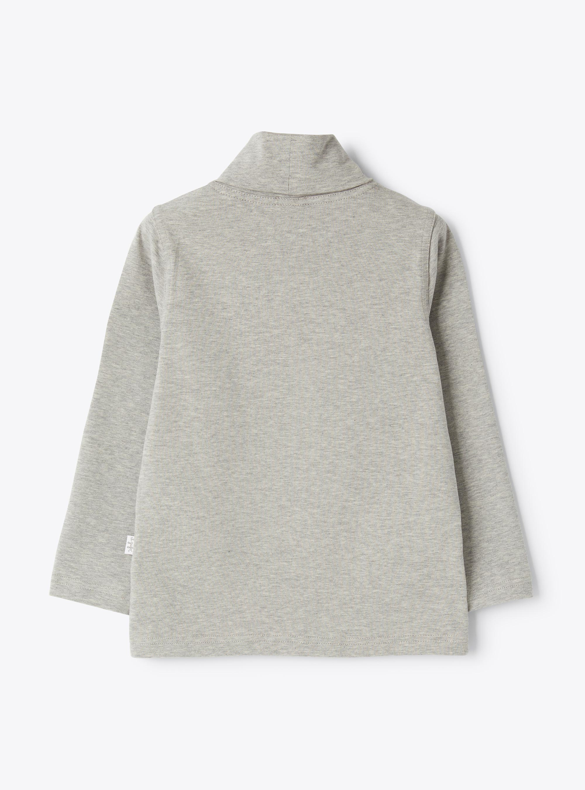 High-neck long-sleeved T-shirt - Grey | Il Gufo