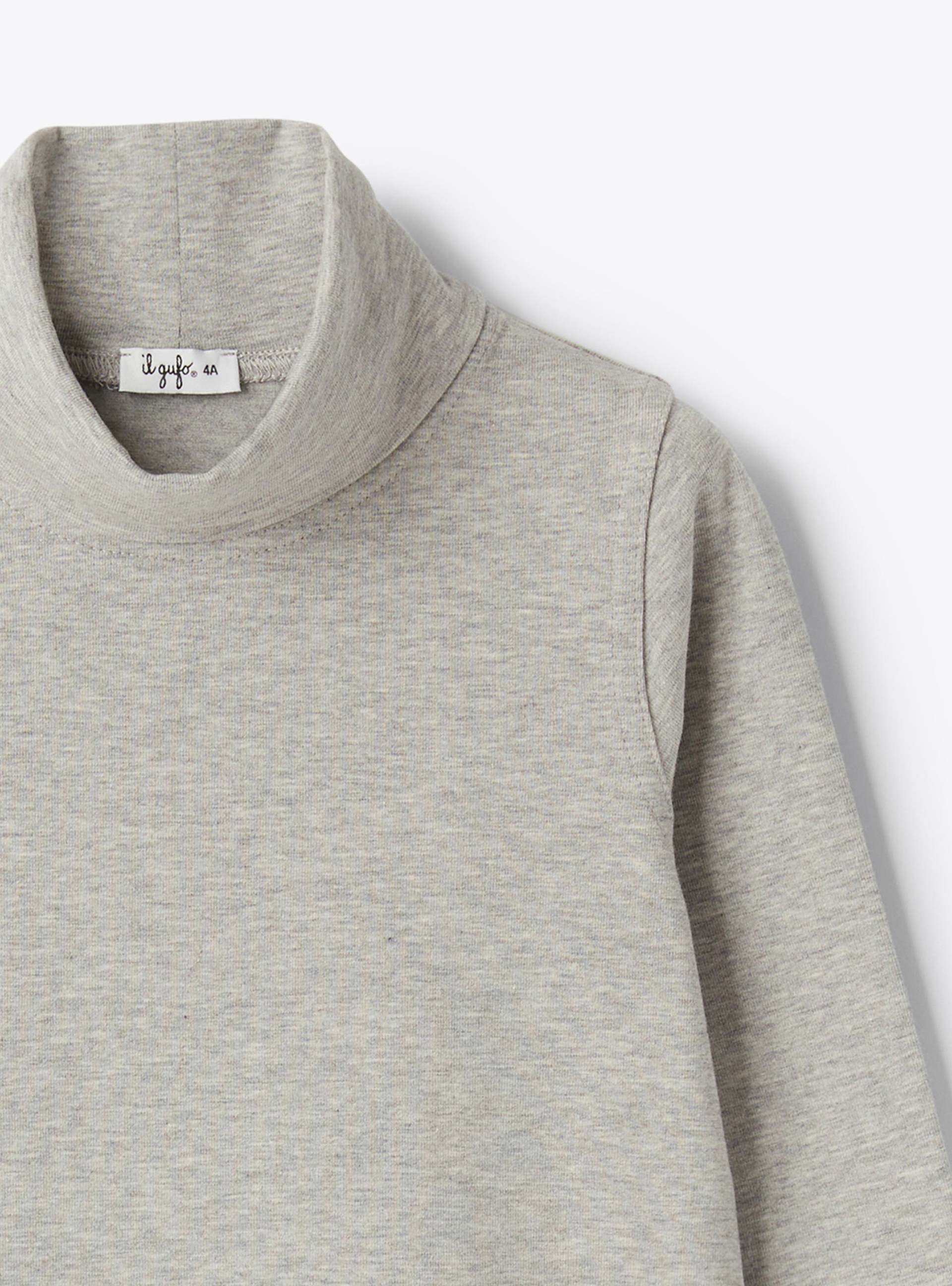 High-neck long-sleeved T-shirt - Grey | Il Gufo