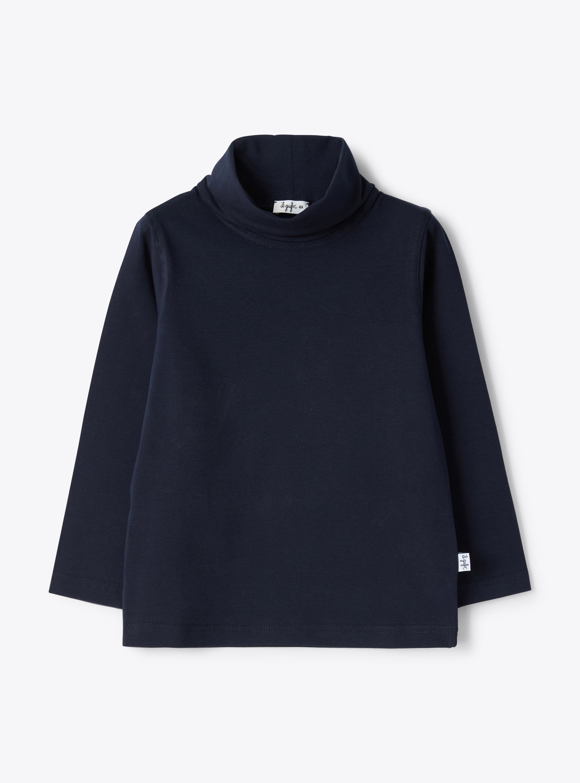 Navy jersey turtleneck top - T-shirts - Il Gufo