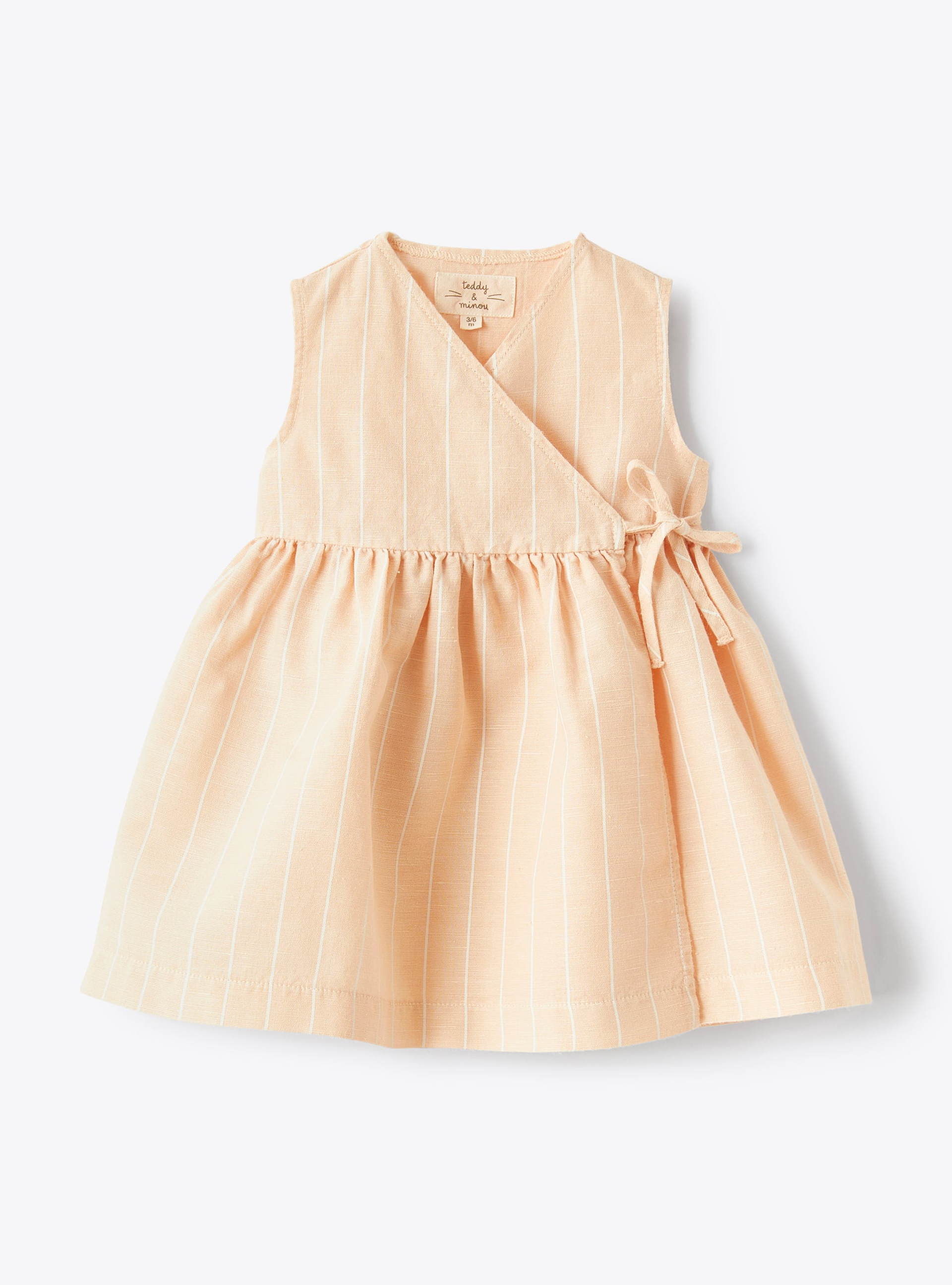 Pinstriped dress in a linen blend - Pink | Il Gufo