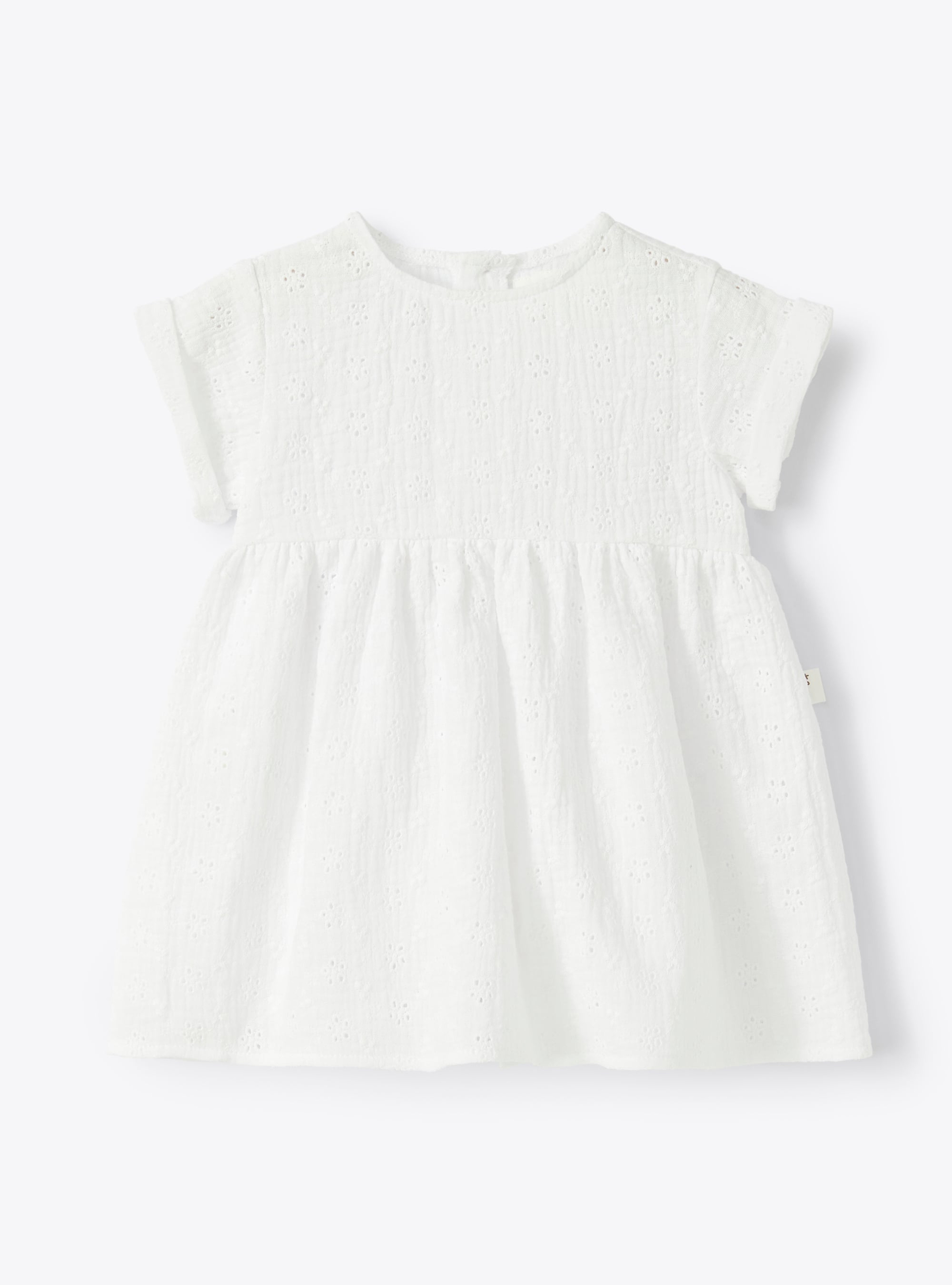 Dress with bloomers in white broderie anglaise - White | Il Gufo