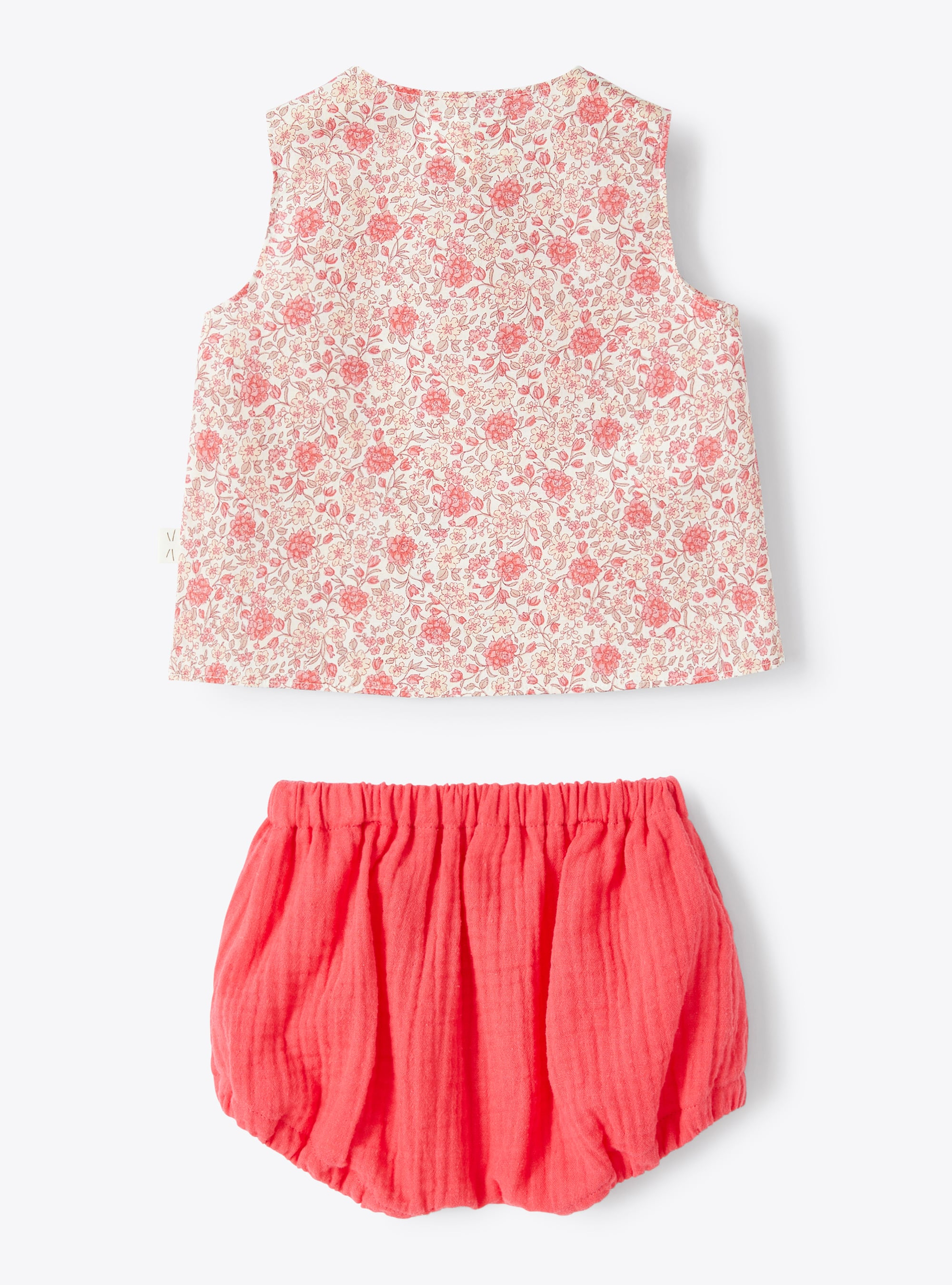 Two-piece set with floral pattern - Red | Il Gufo