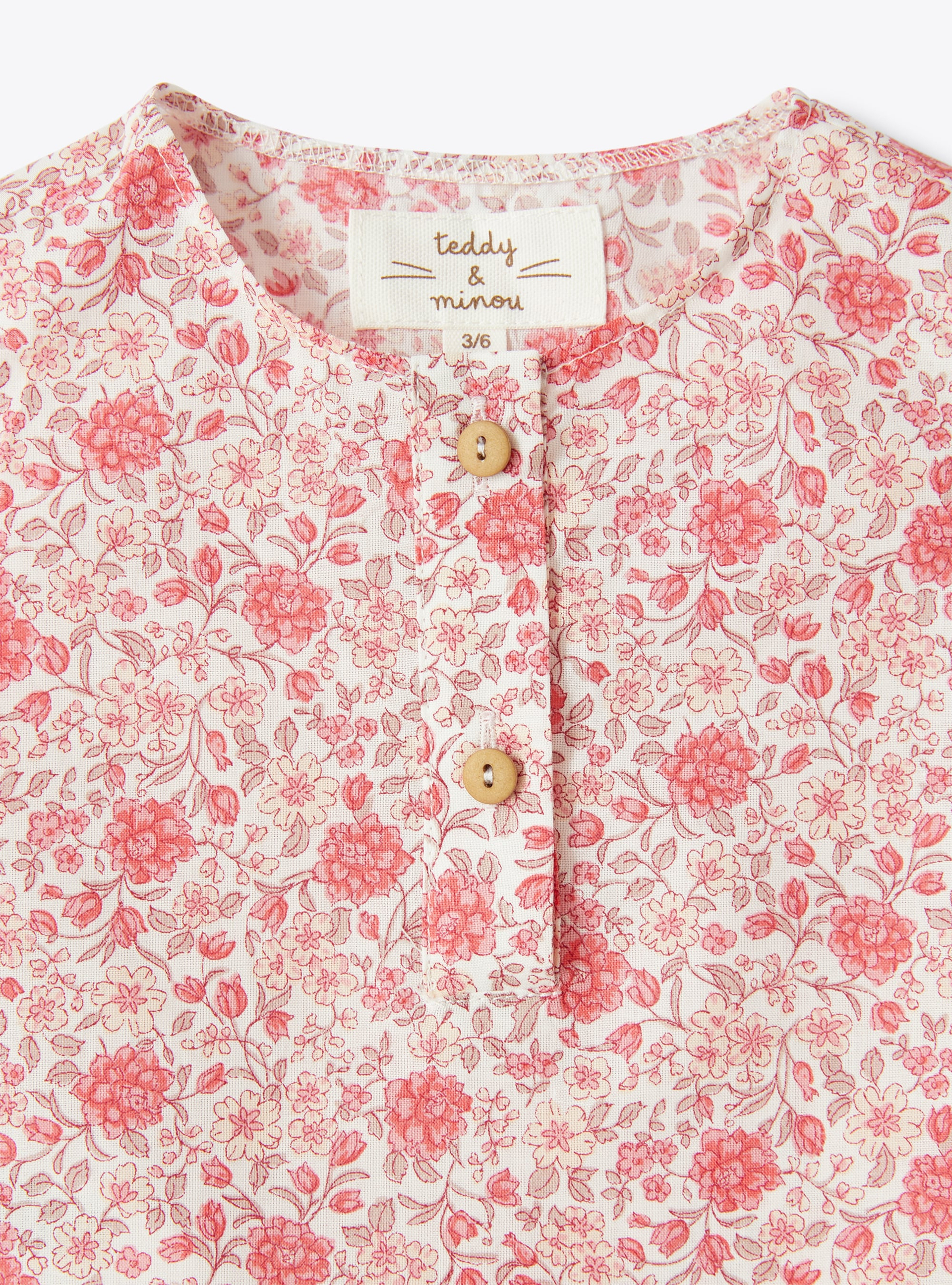 Two-piece set with floral pattern - Red | Il Gufo