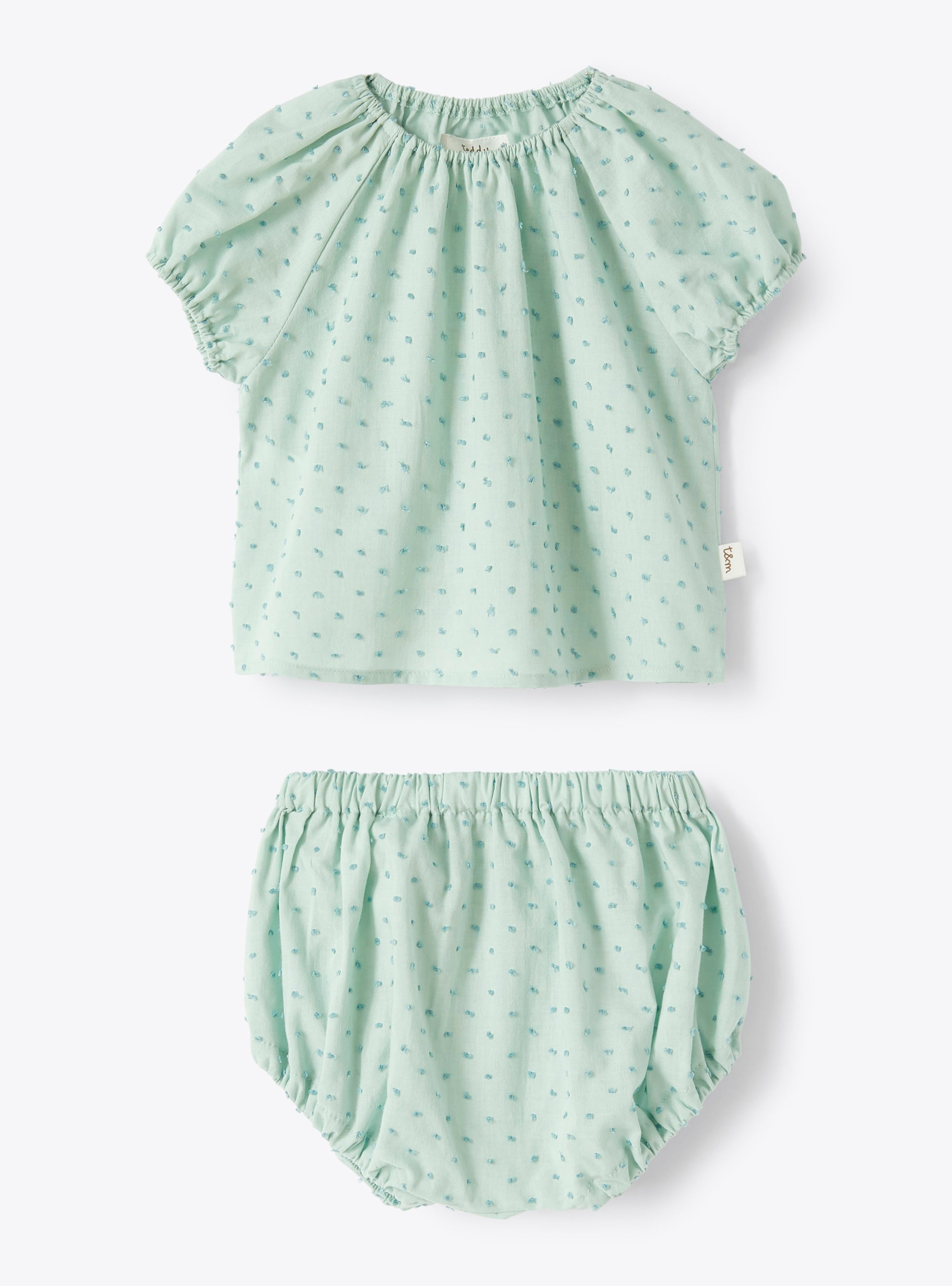 Ensemble deux pièces en tissu plumetis vert lac - Vert | Il Gufo
