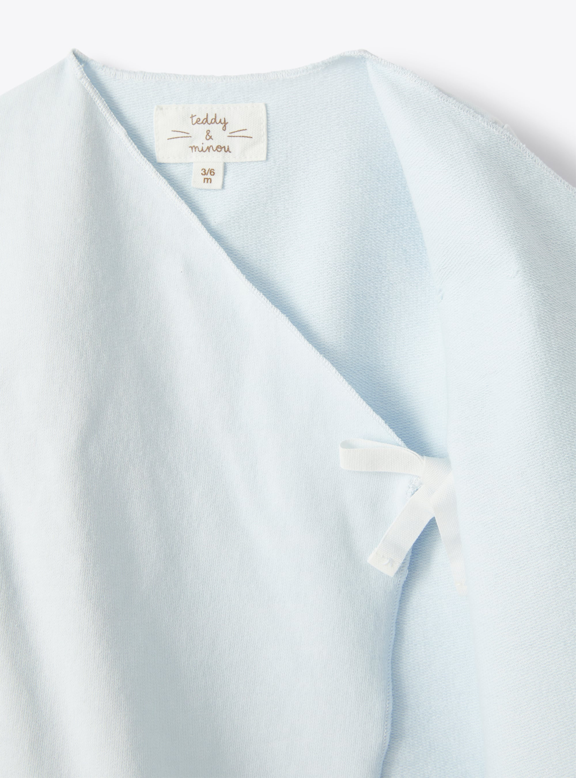 Two-piece set in aniseed-blue organic cotton fleece - Light blue | Il Gufo