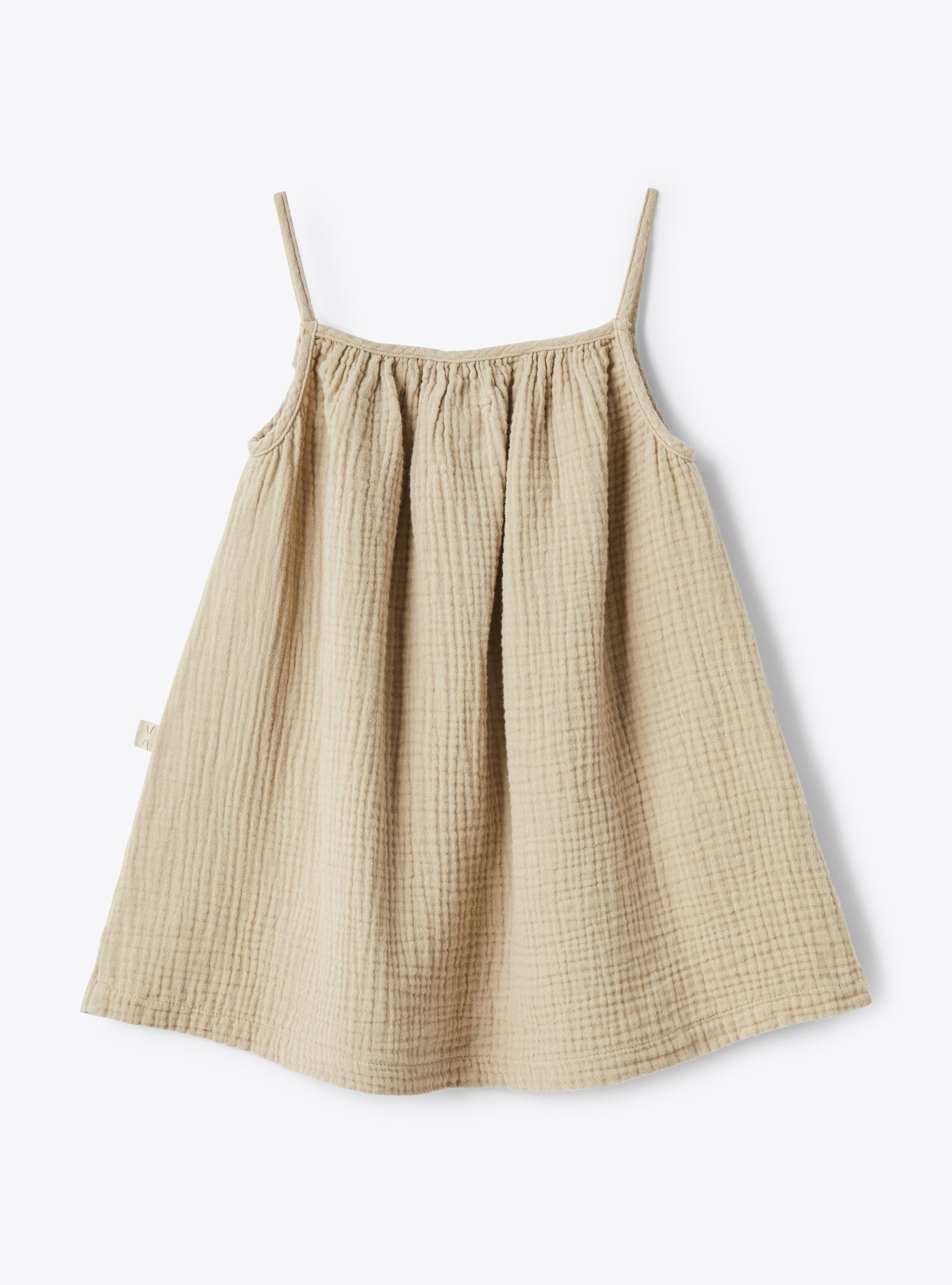 Dress in organic cotton gauze - Beige | Il Gufo