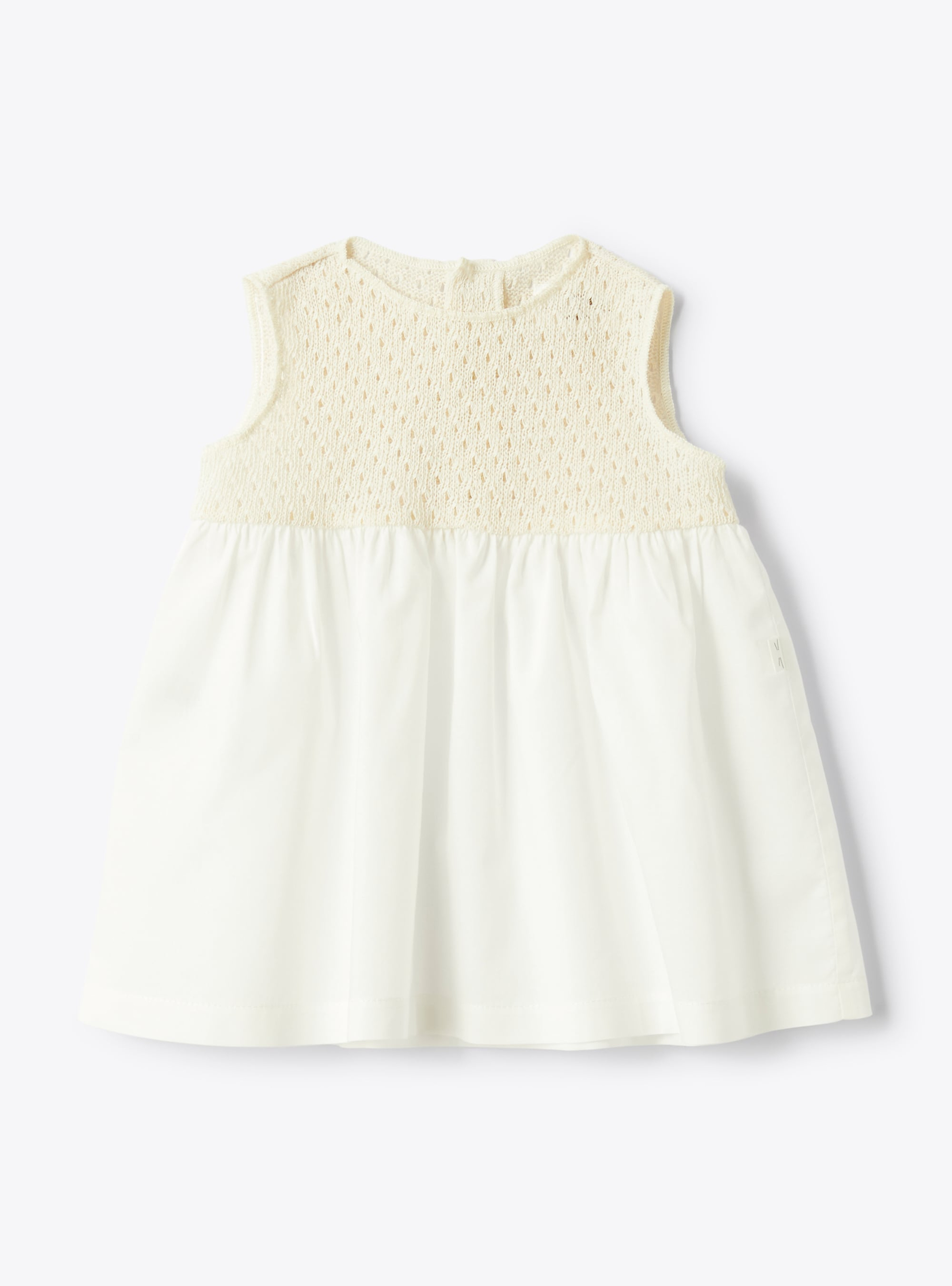 Dress in openwork knit and voile - Dresses - Il Gufo