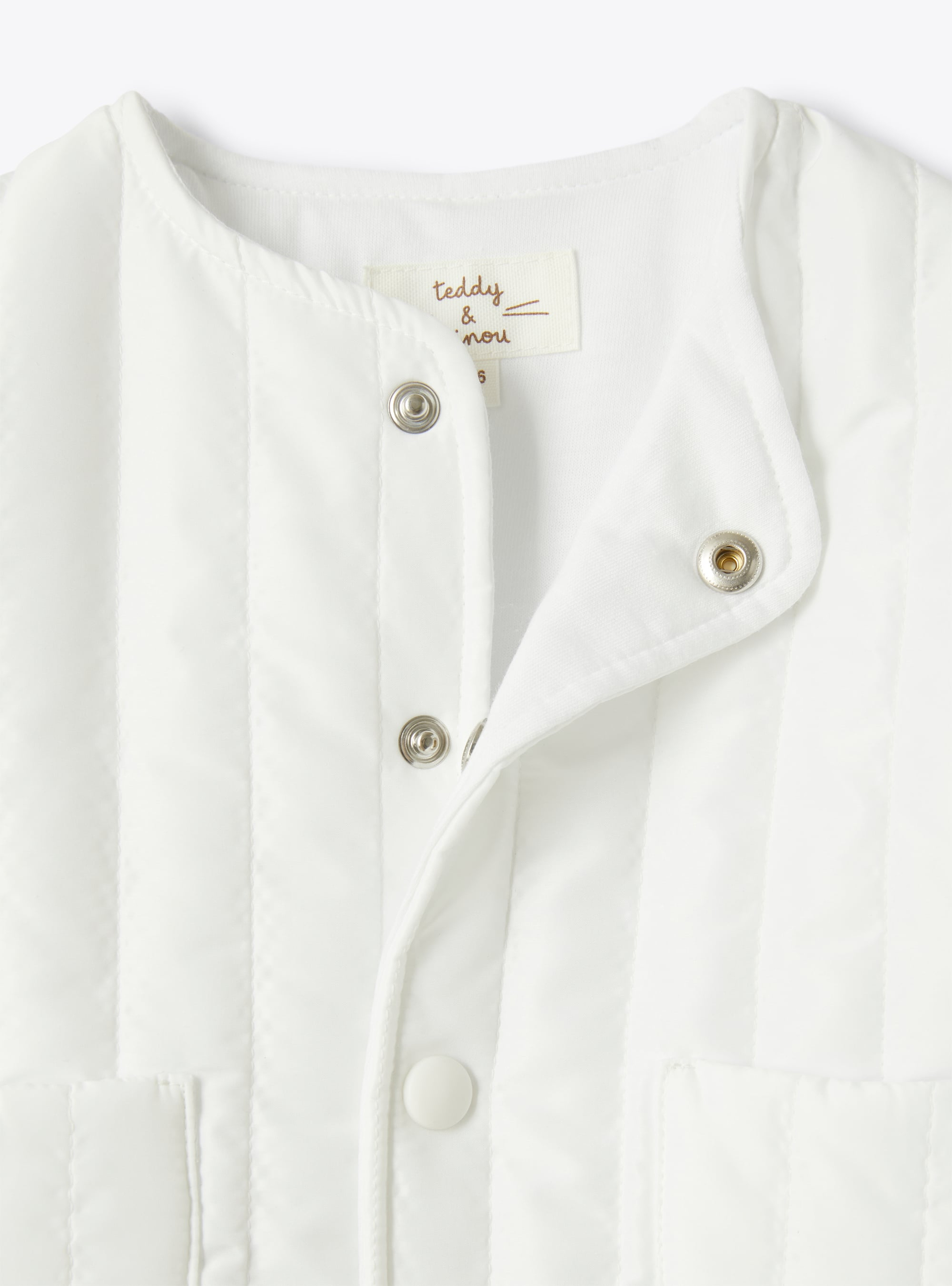 Padded jacket made from upcycled microfiber - White | Il Gufo