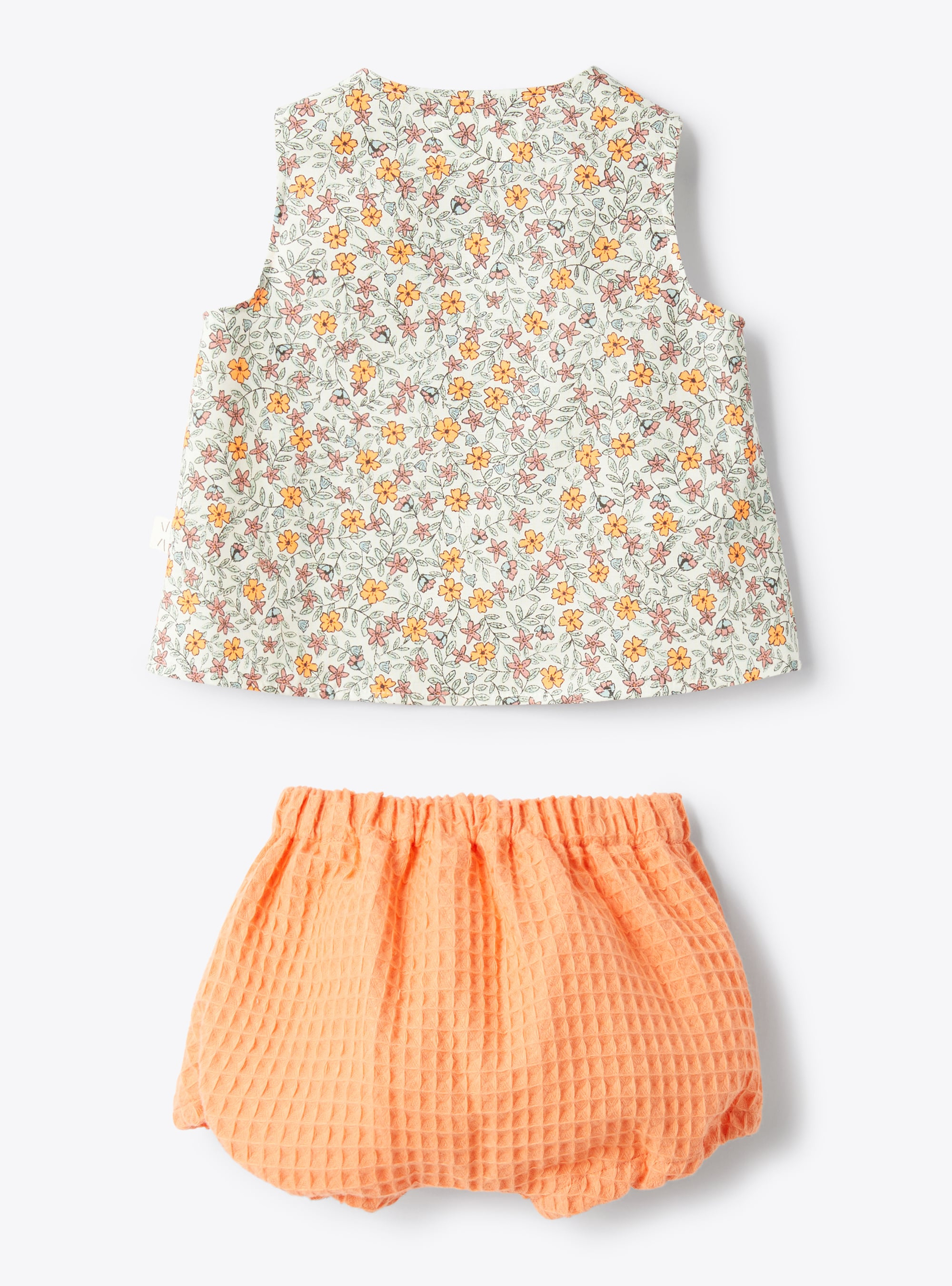 Floral organic cotton set - Orange | Il Gufo