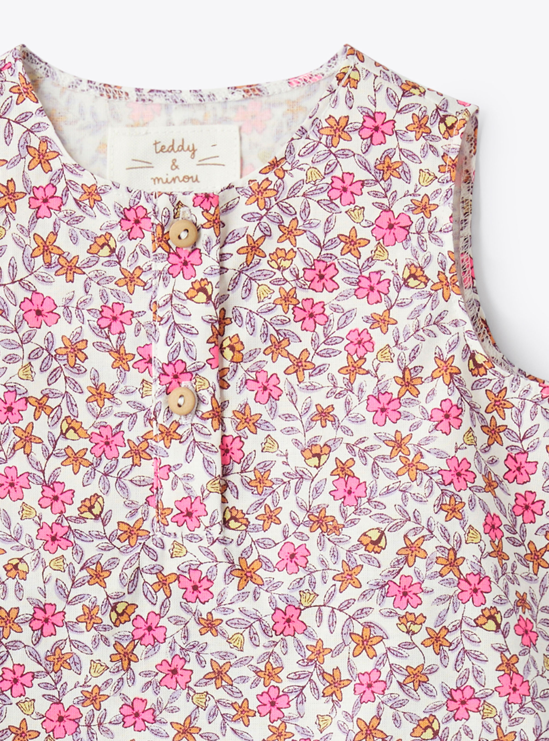 Floral organic cotton set - Fuchsia | Il Gufo
