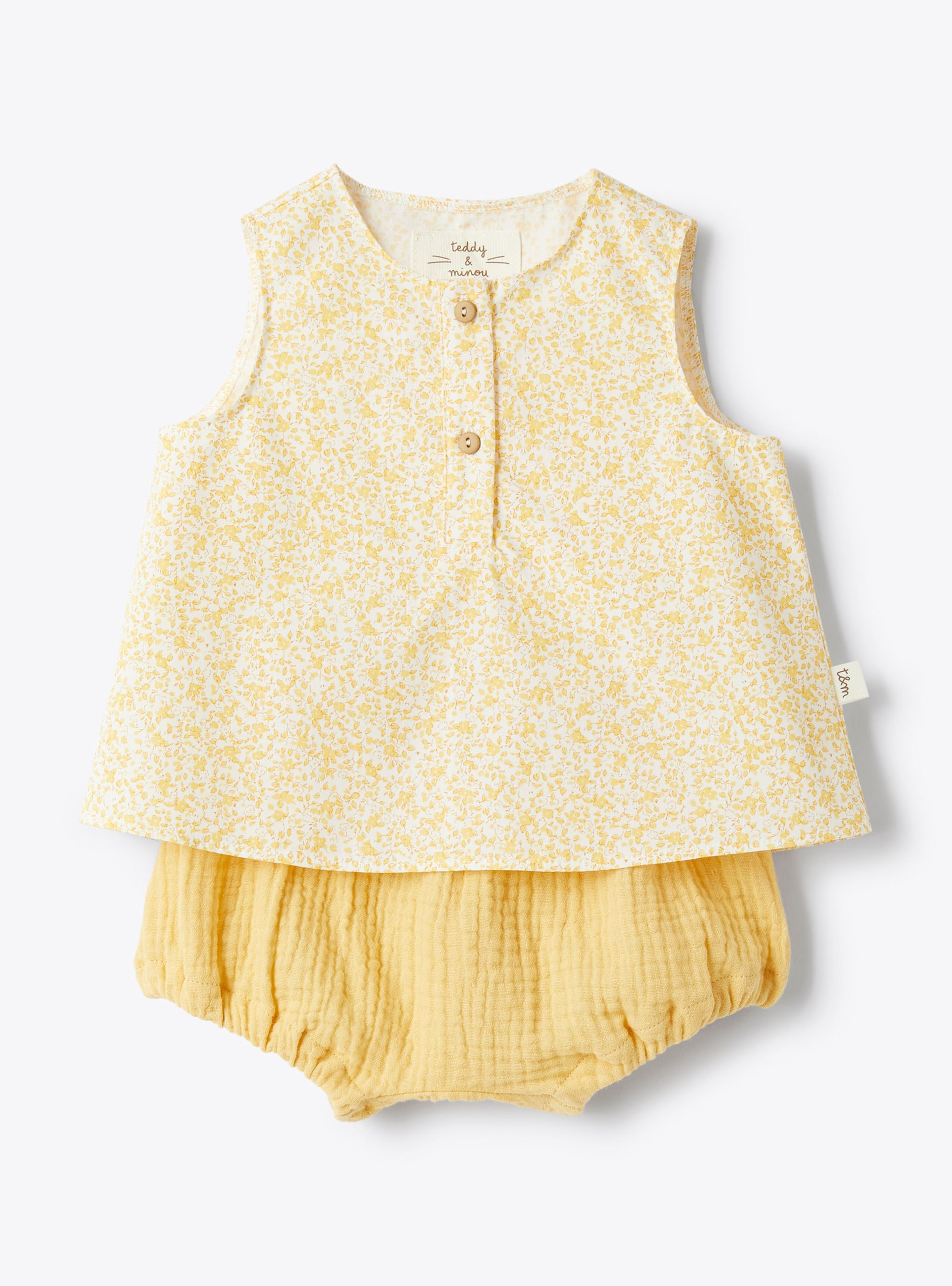 Floral print cotton set - Two-piece sets - Il Gufo
