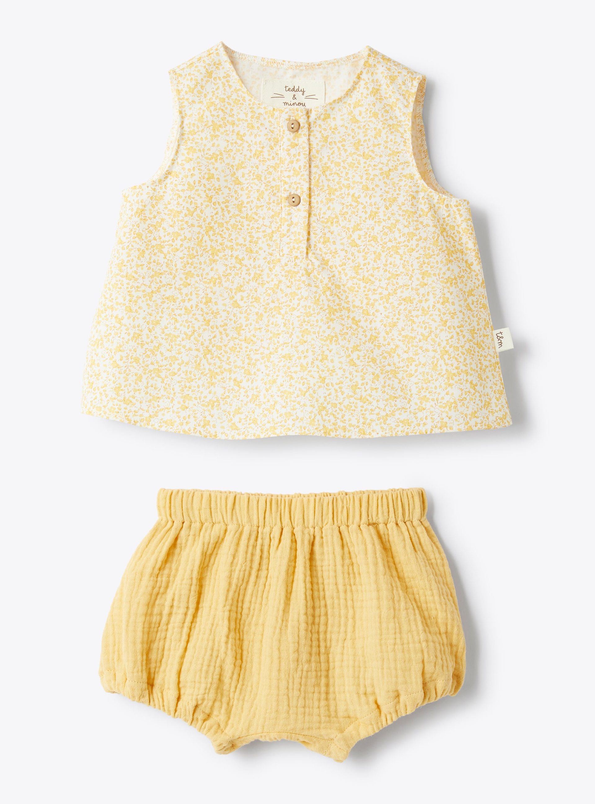 Floral print cotton set - Orange | Il Gufo
