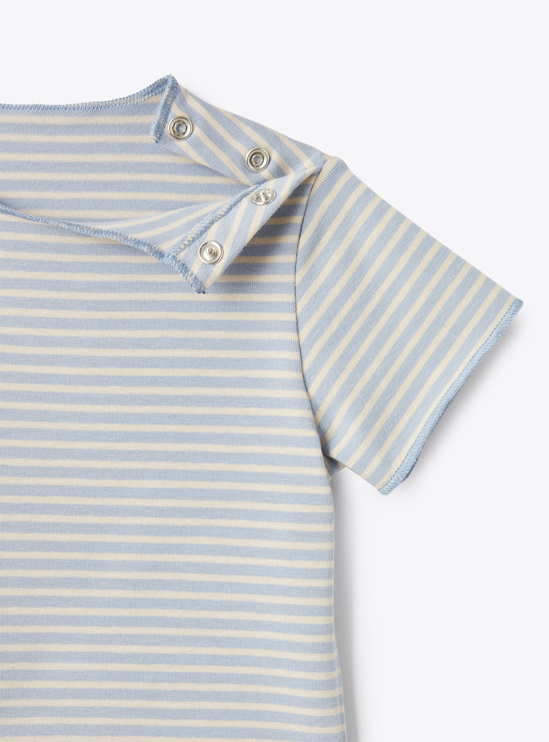 Striped jersey and terry set - Light blue | Il Gufo