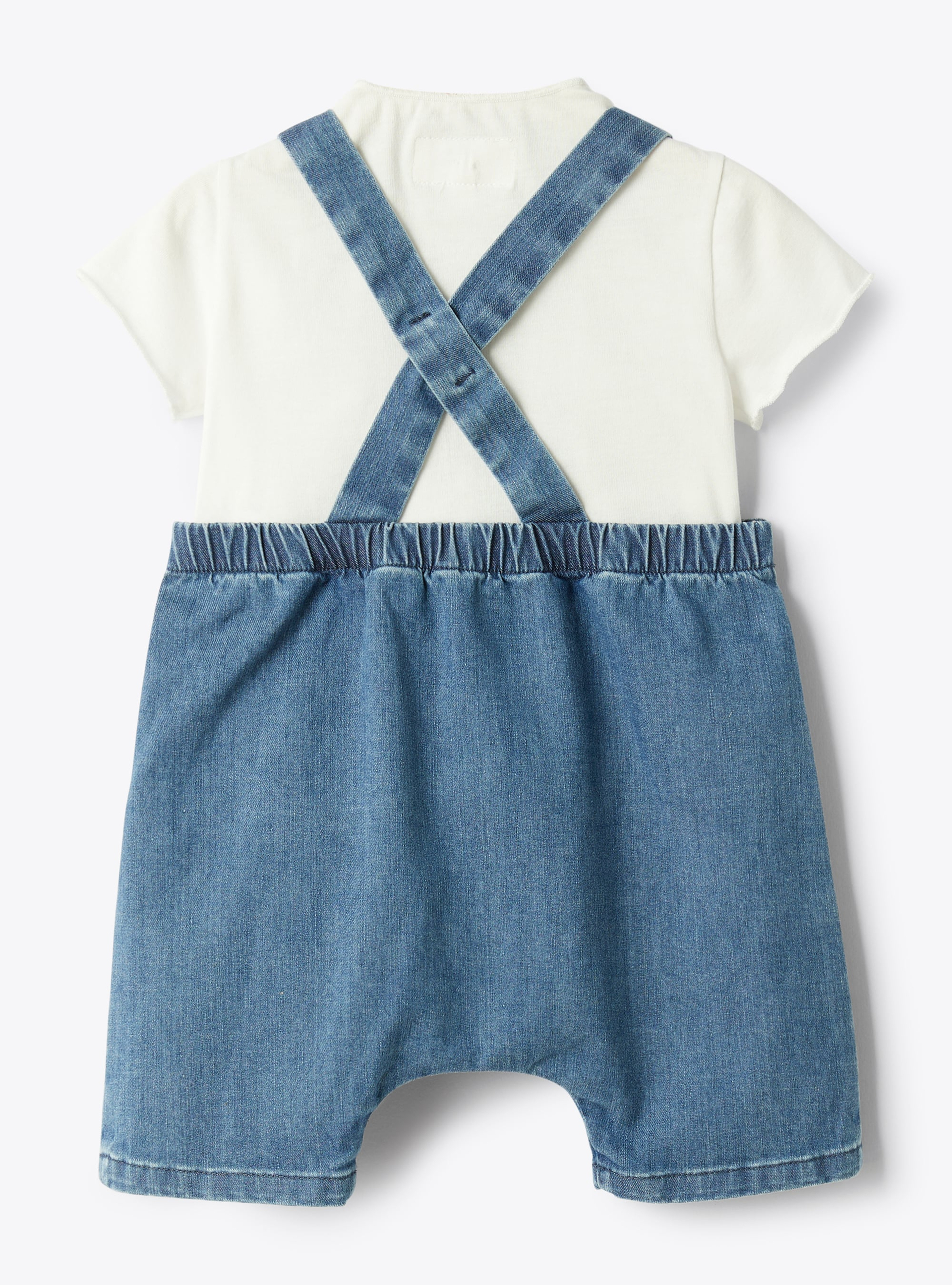 Ensemble-salopette en denim recyclé - Bleu | Il Gufo