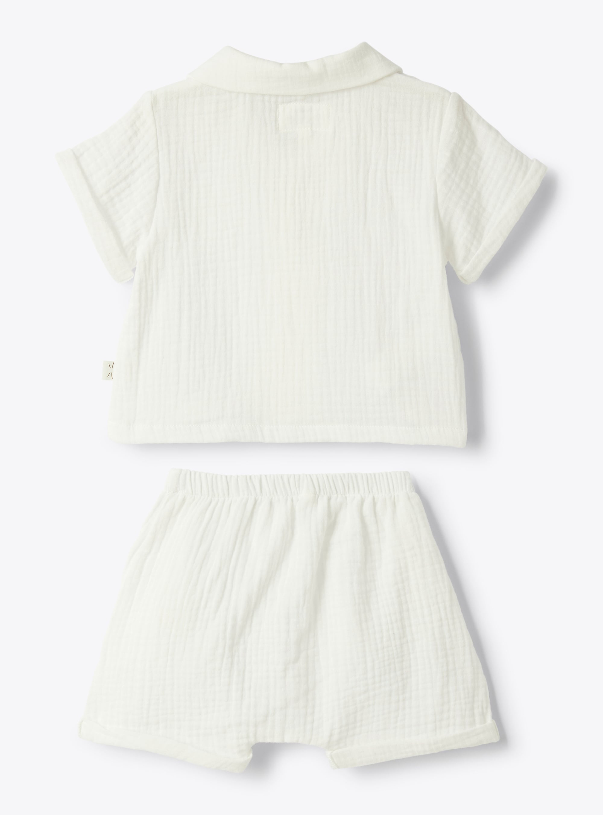 Newborn set in organic gauze - White | Il Gufo
