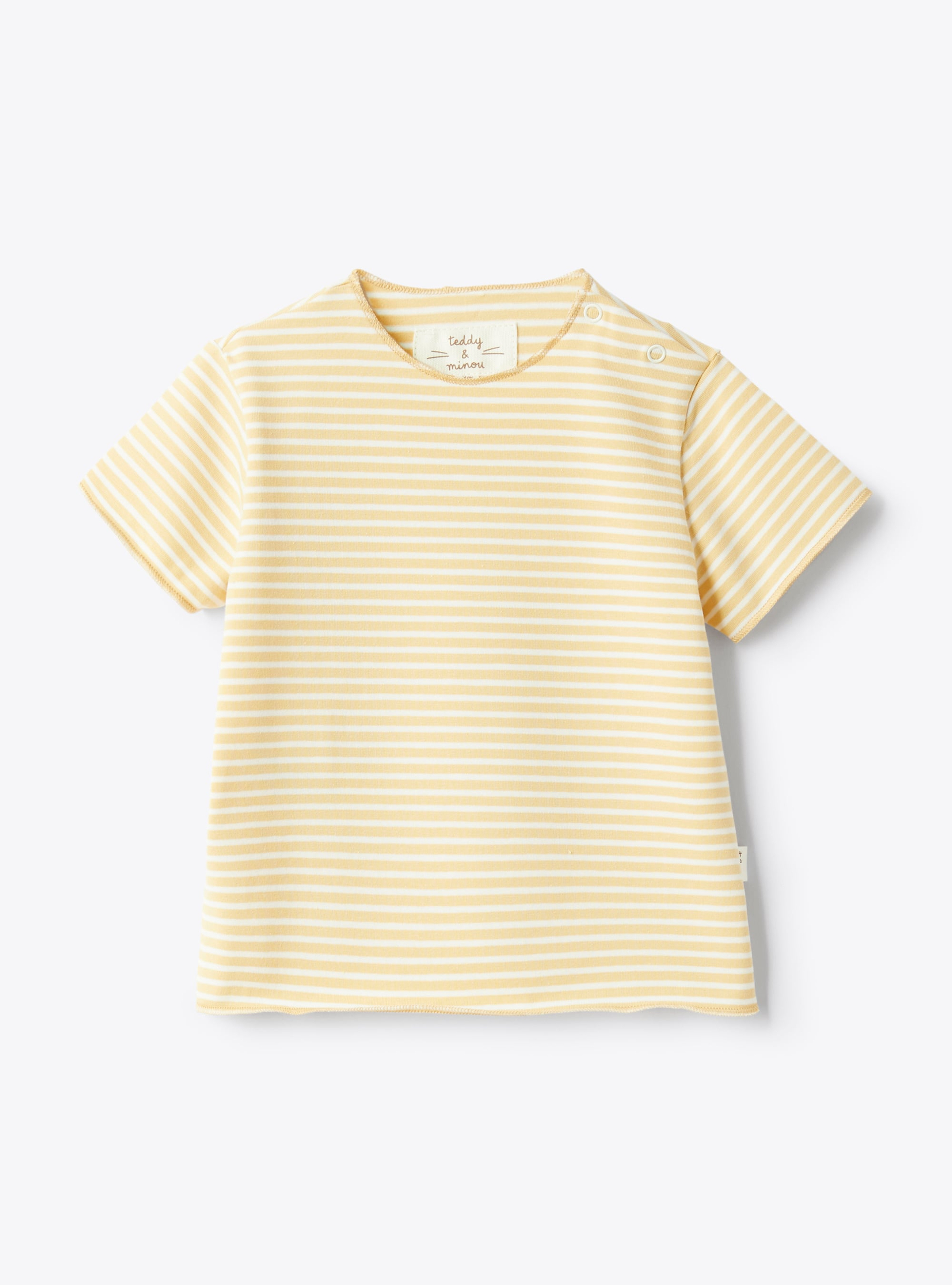 Striped jersey and gauze overall set - Orange | Il Gufo