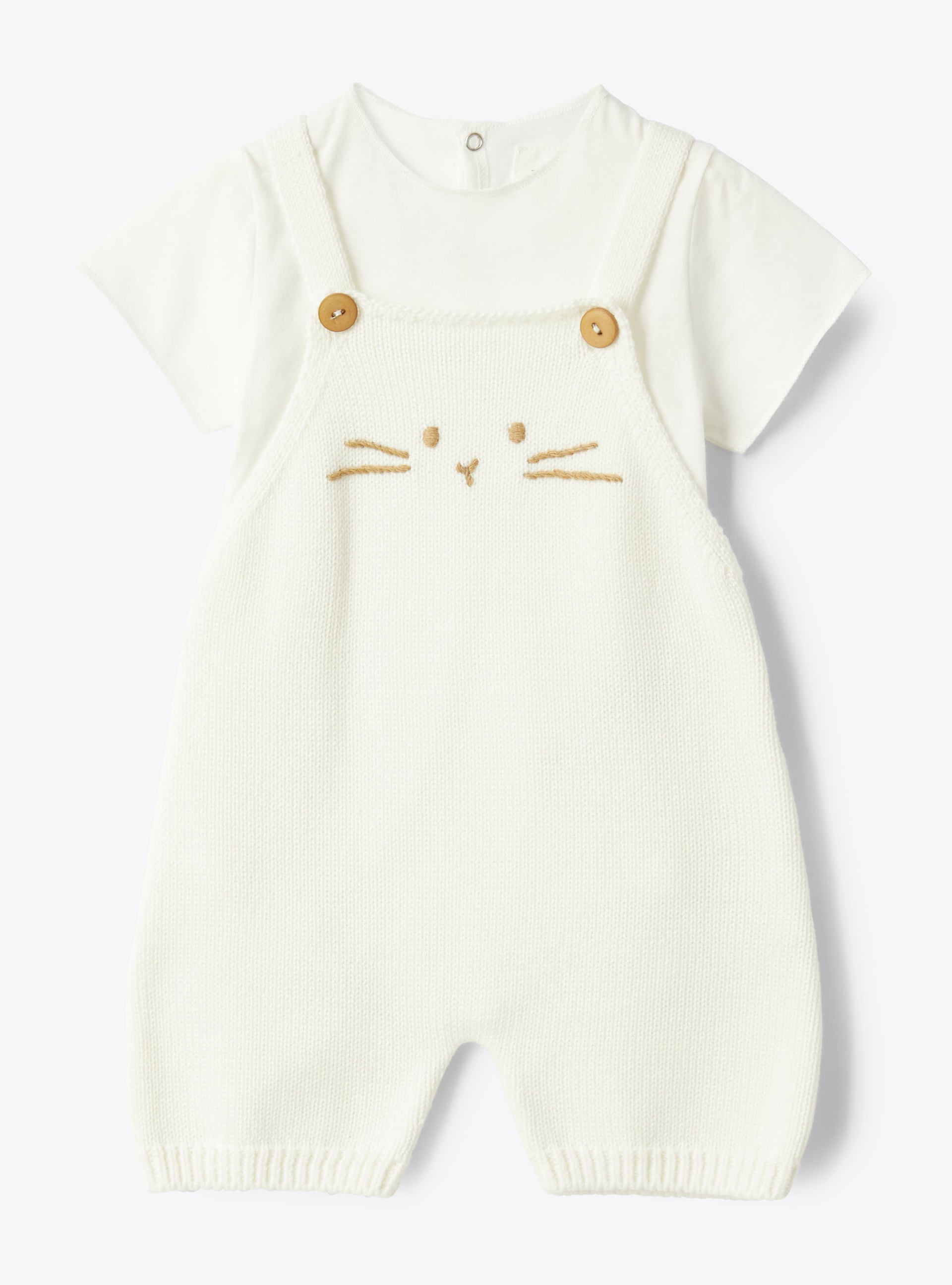 Cotton jacket and overall set - White | Il Gufo