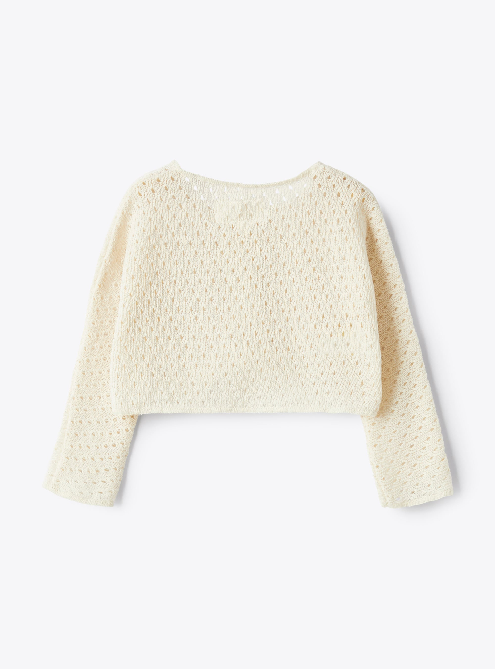 Set with a hat and perforated knit cardigan - Beige | Il Gufo