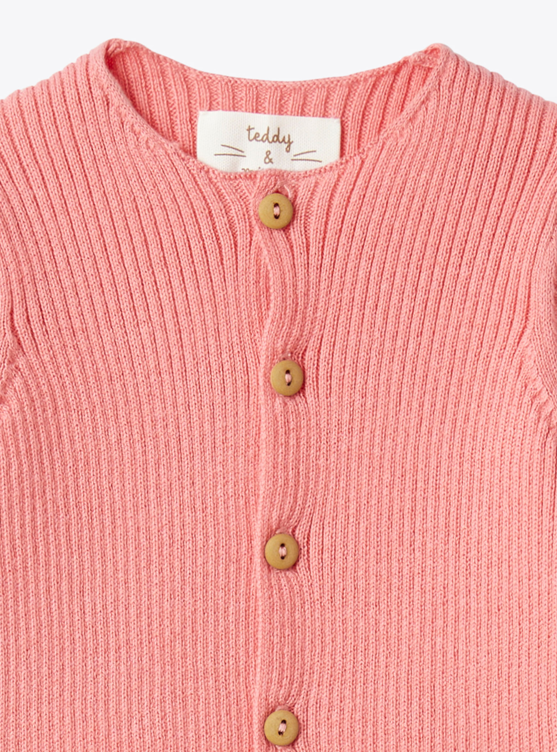 Organic cotton cardigan - Fuchsia | Il Gufo