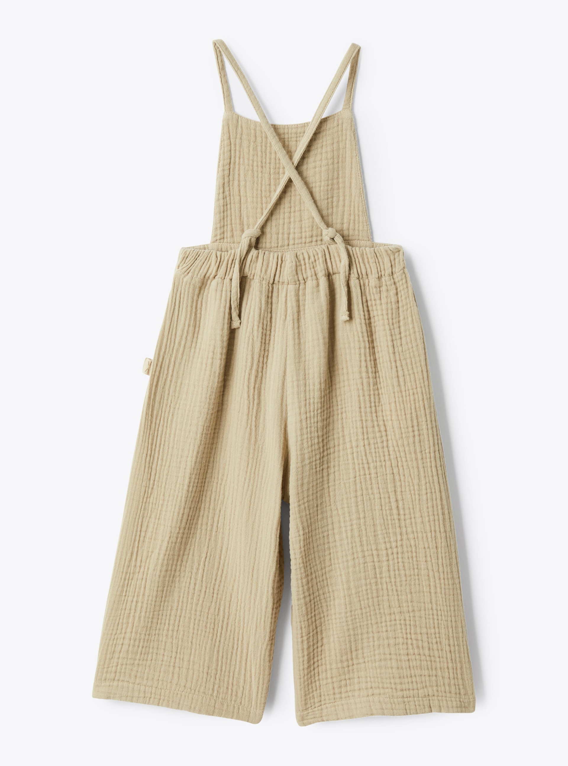 Latzhose aus Bio-Musselin - Beige | Il Gufo