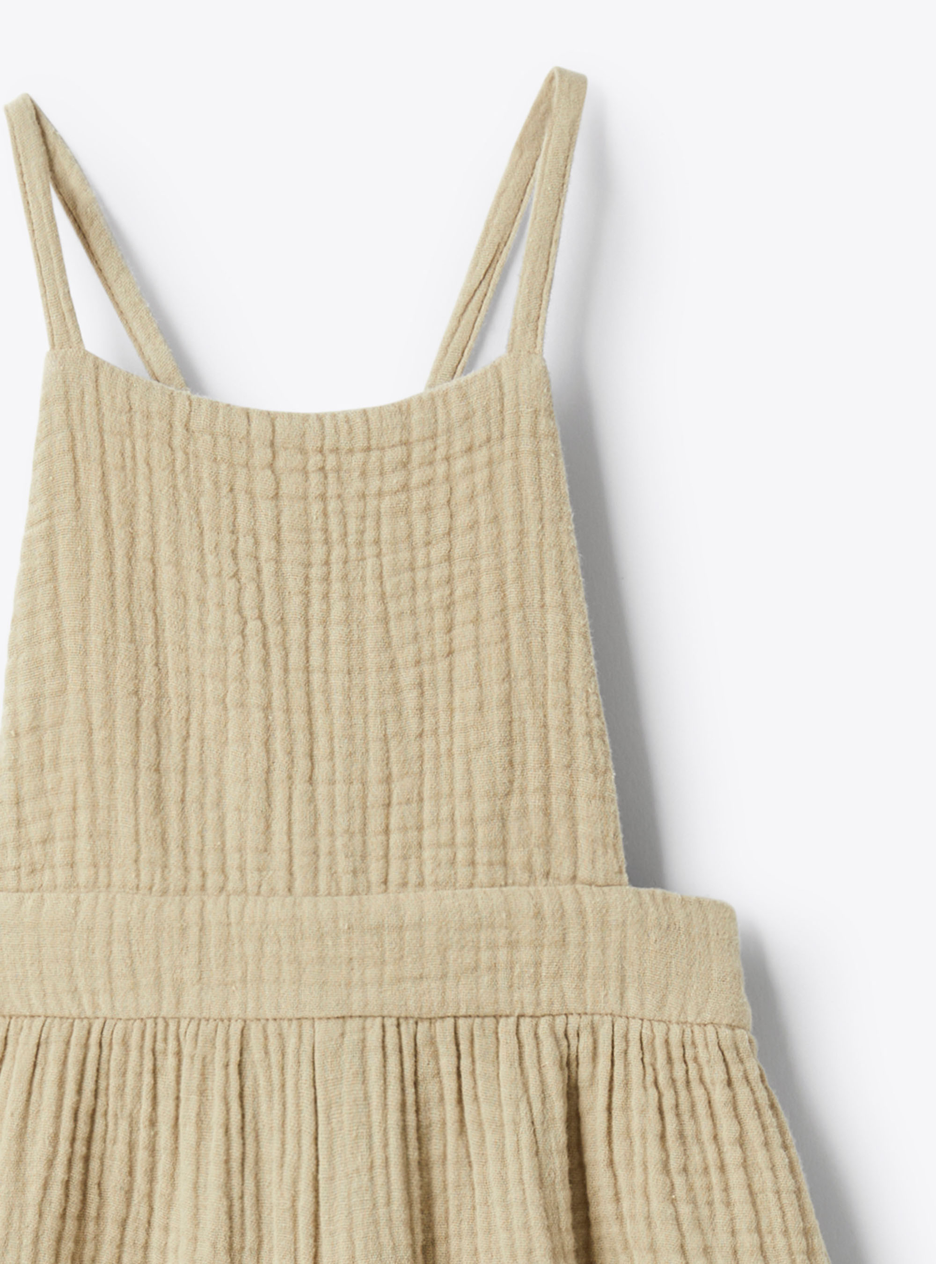 Latzhose aus Bio-Musselin - Beige | Il Gufo