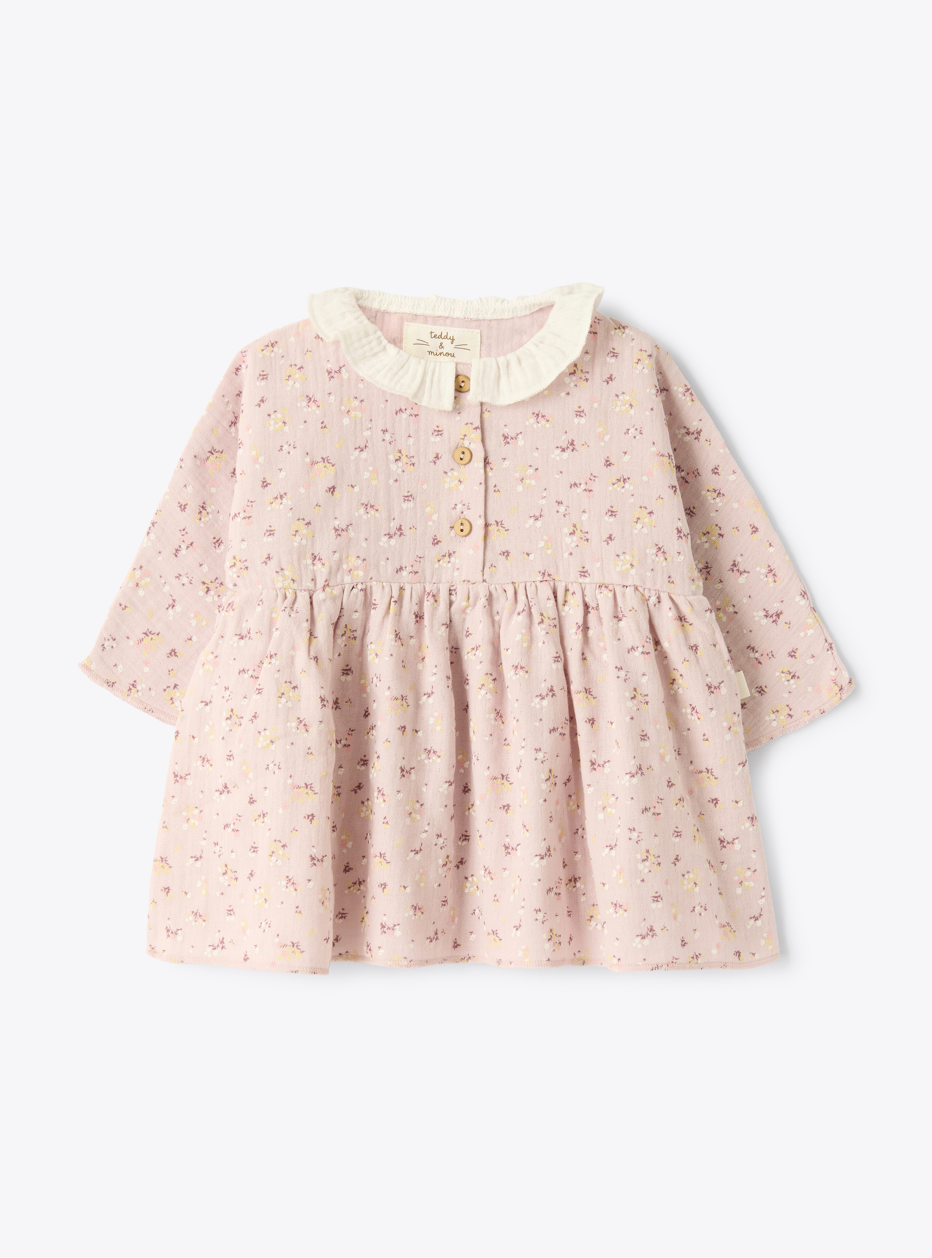 Organic gauze dress - Violet | Il Gufo