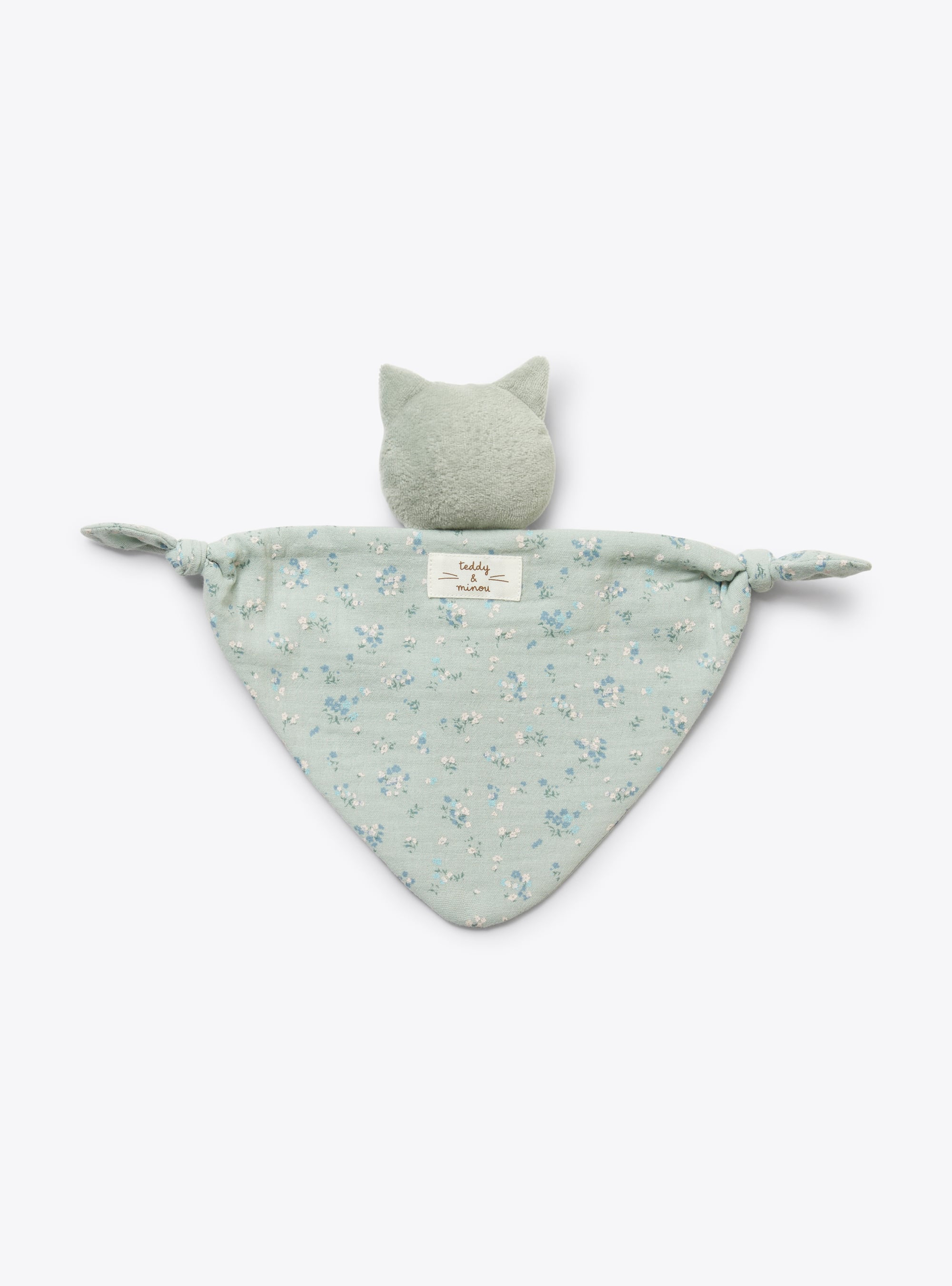 Chenille and gauze comfort blanket - Light blue | Il Gufo