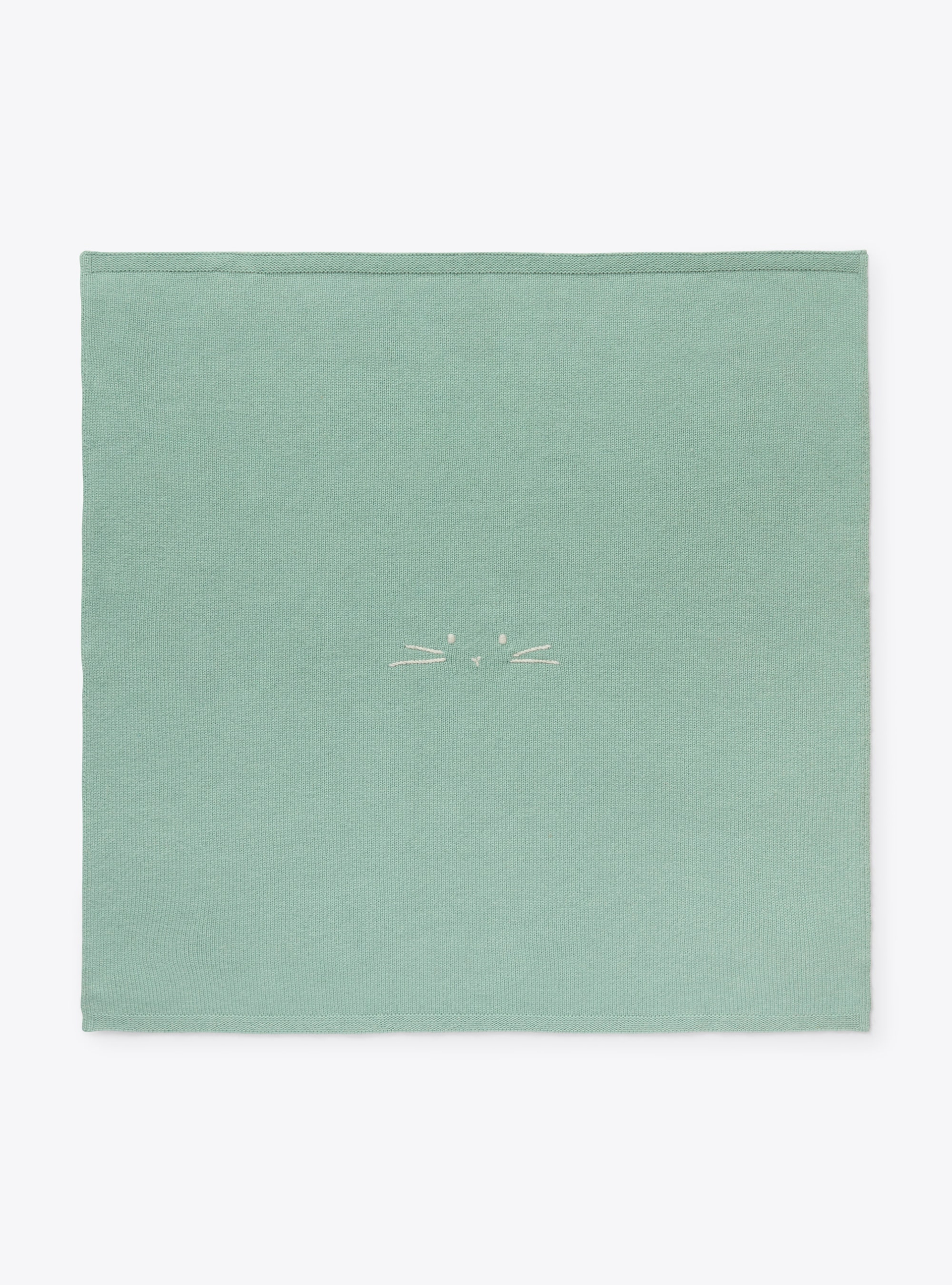 Upcycled wool blend blanket - Green | Il Gufo